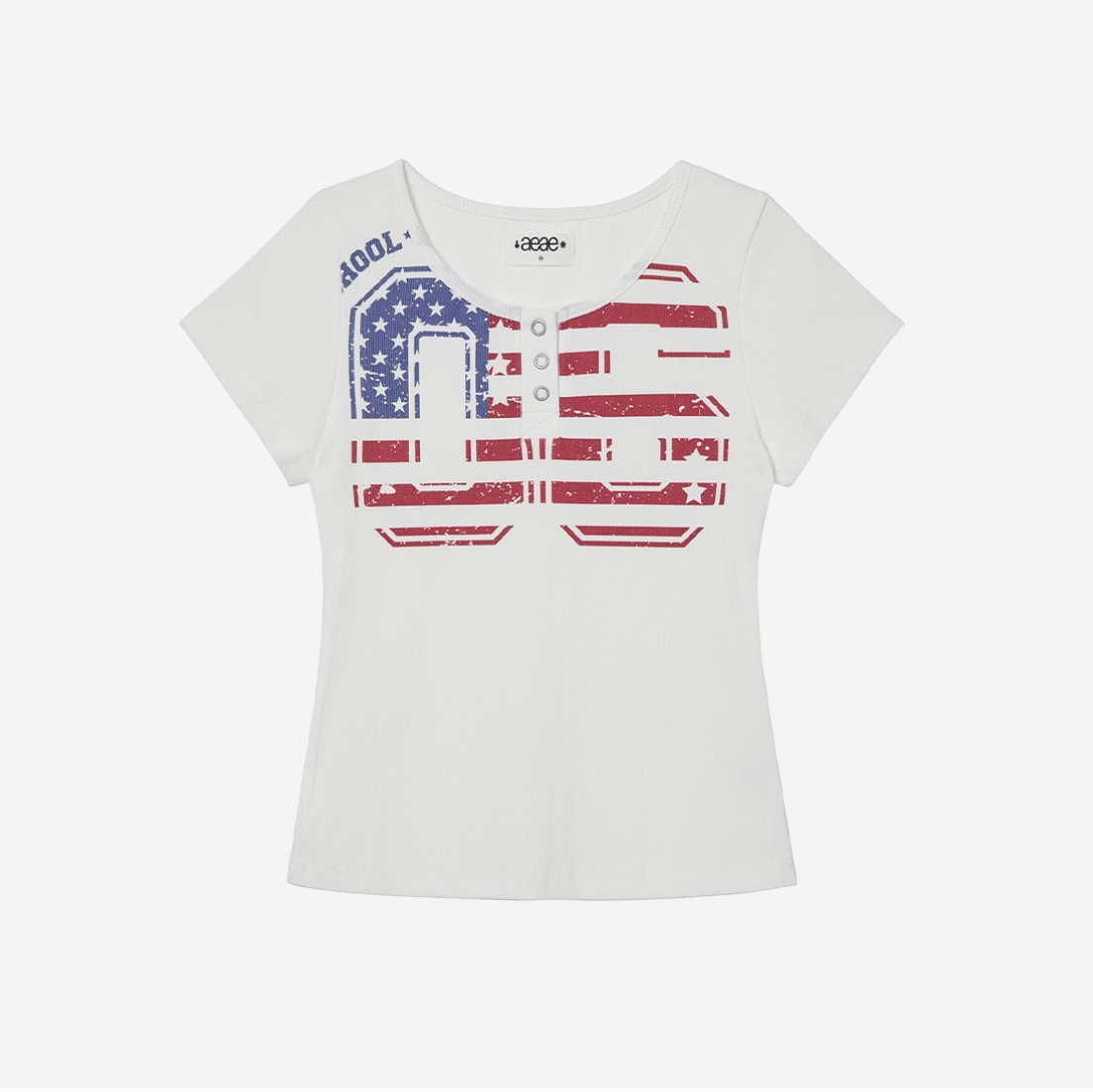 Jordan 1 Low Golf Wolf Grey, AEAE Usa Banner Henly Neck Tee White 착용 스타일 - 2