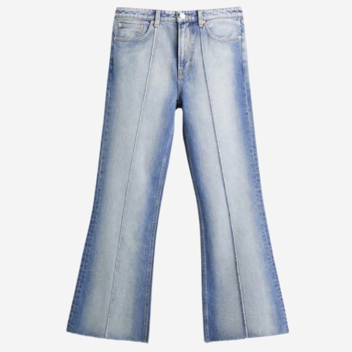 Zara Flared Fit Jeans Light Blue 착용 스타일