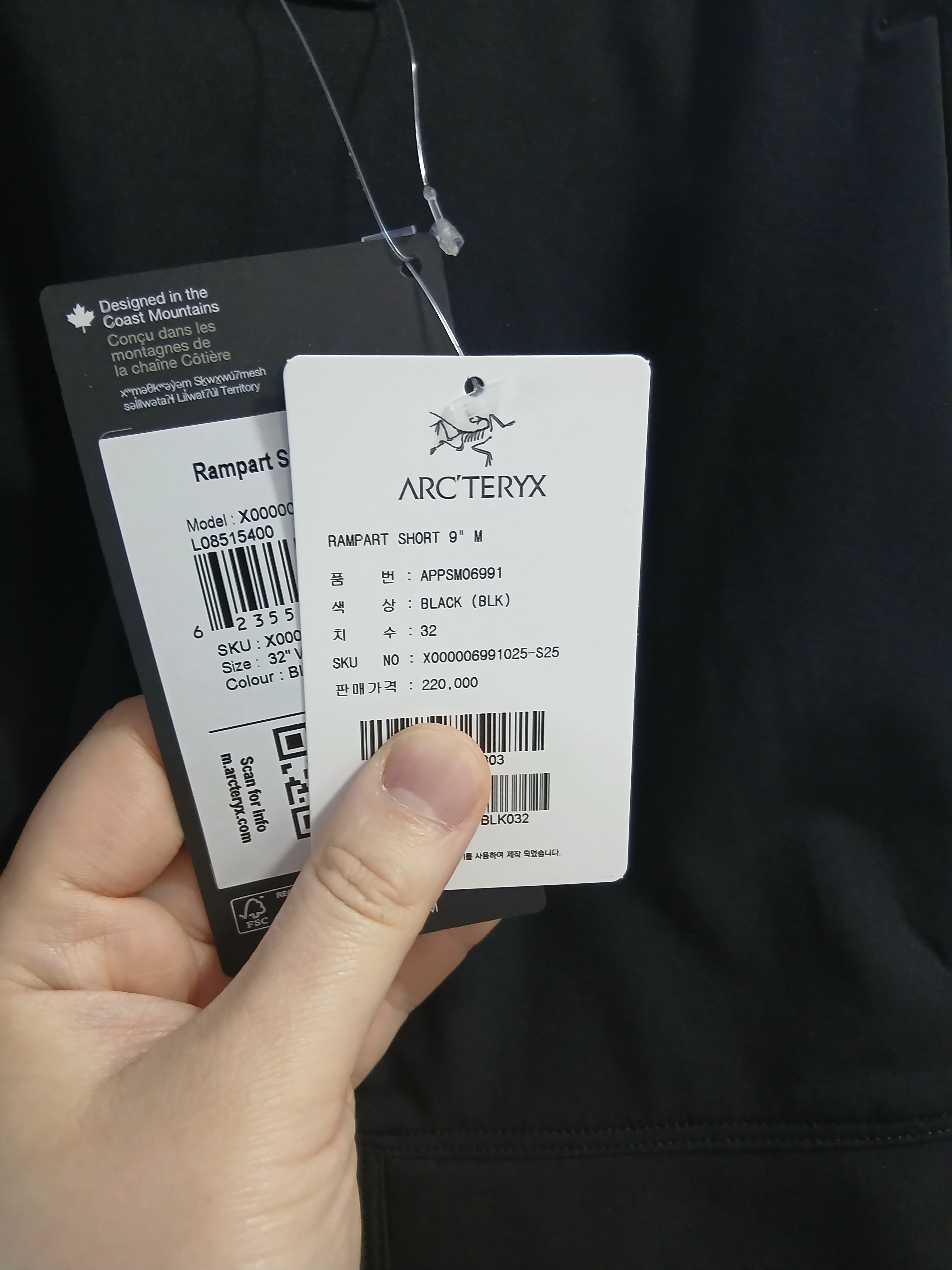 Arc'teryx Rampart Shorts 9 Inch Black 착용 스타일 - 3