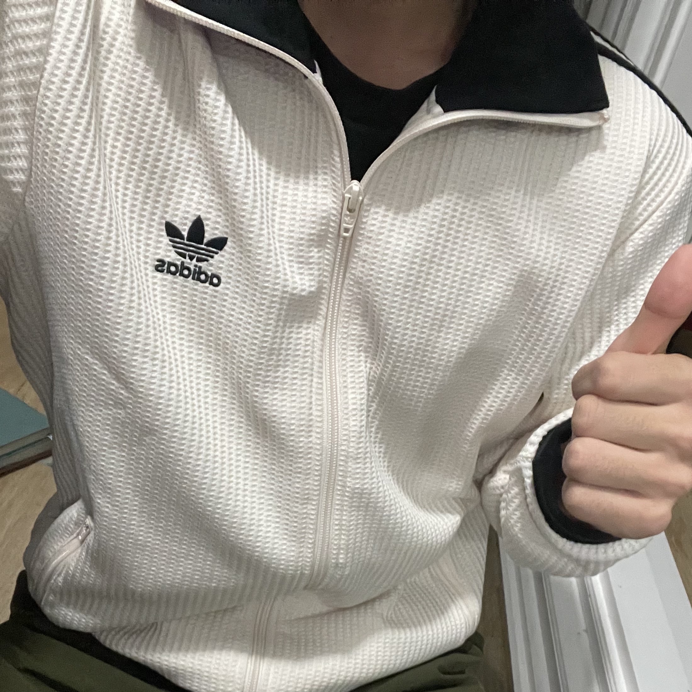 Adidas Waffle Beckenbauer Track Top Wonder White - KR Sizing 착용 스타일
