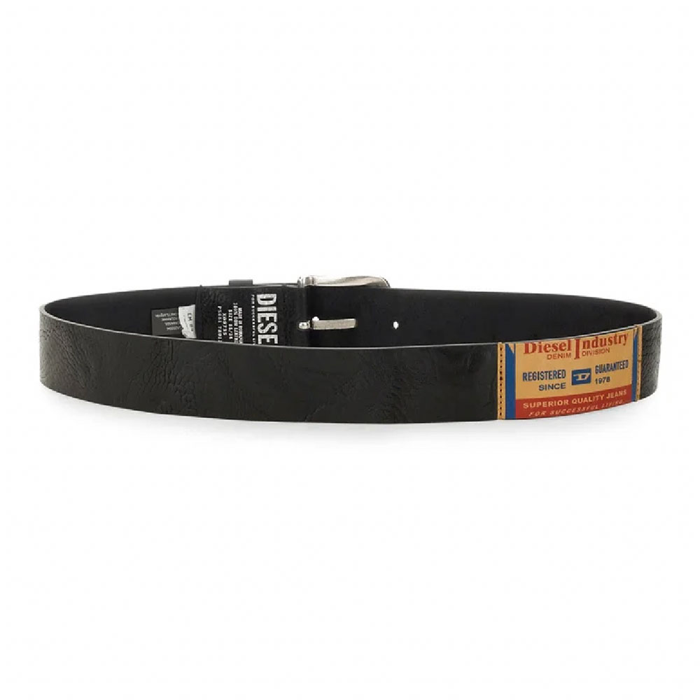 Diesel B-Jackron Leather Belt Black 착용 스타일 - 1