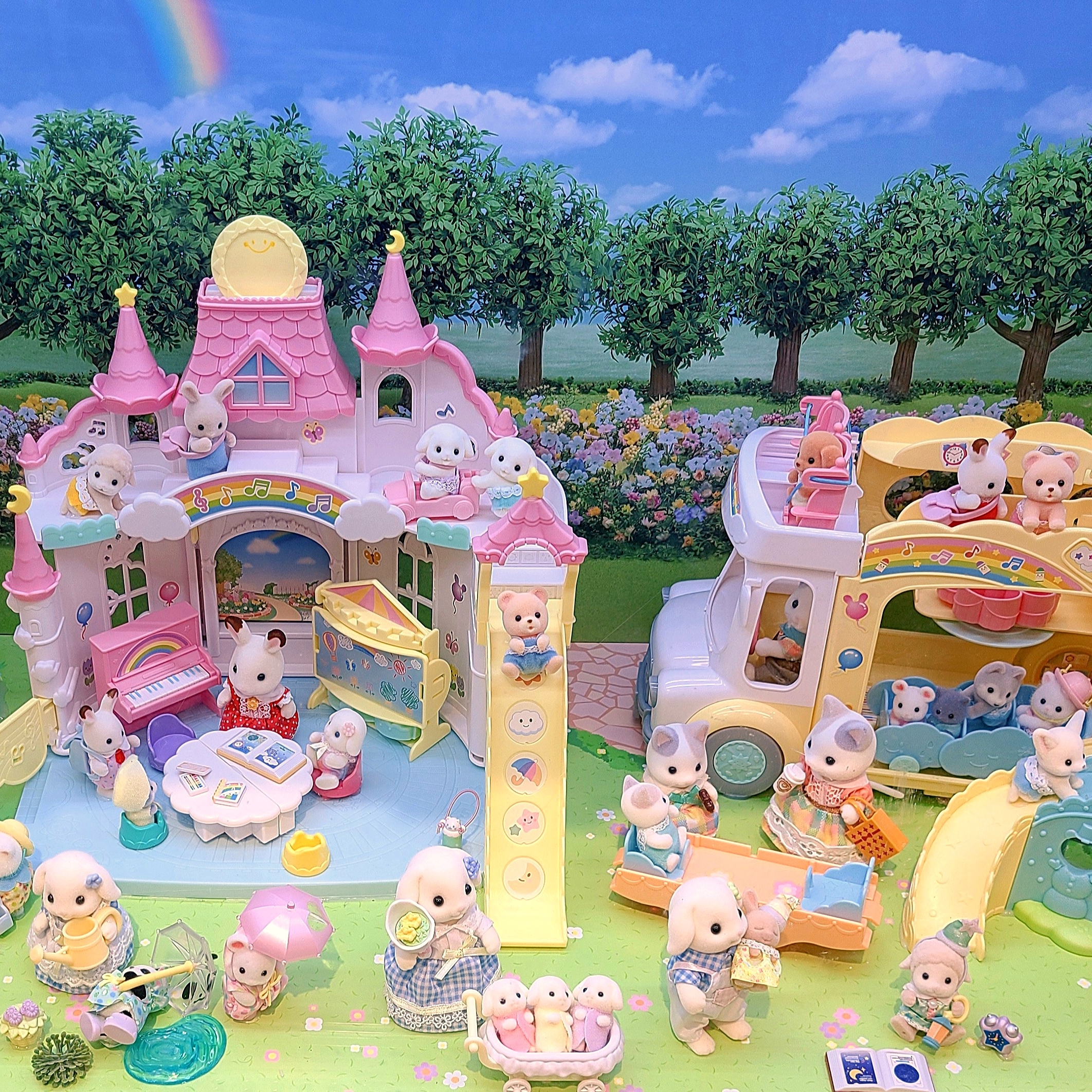 Sylvanian Families Flora Rabbit Twins, Sylvanian Families Milk Rabbit Family 착용 스타일 - 1