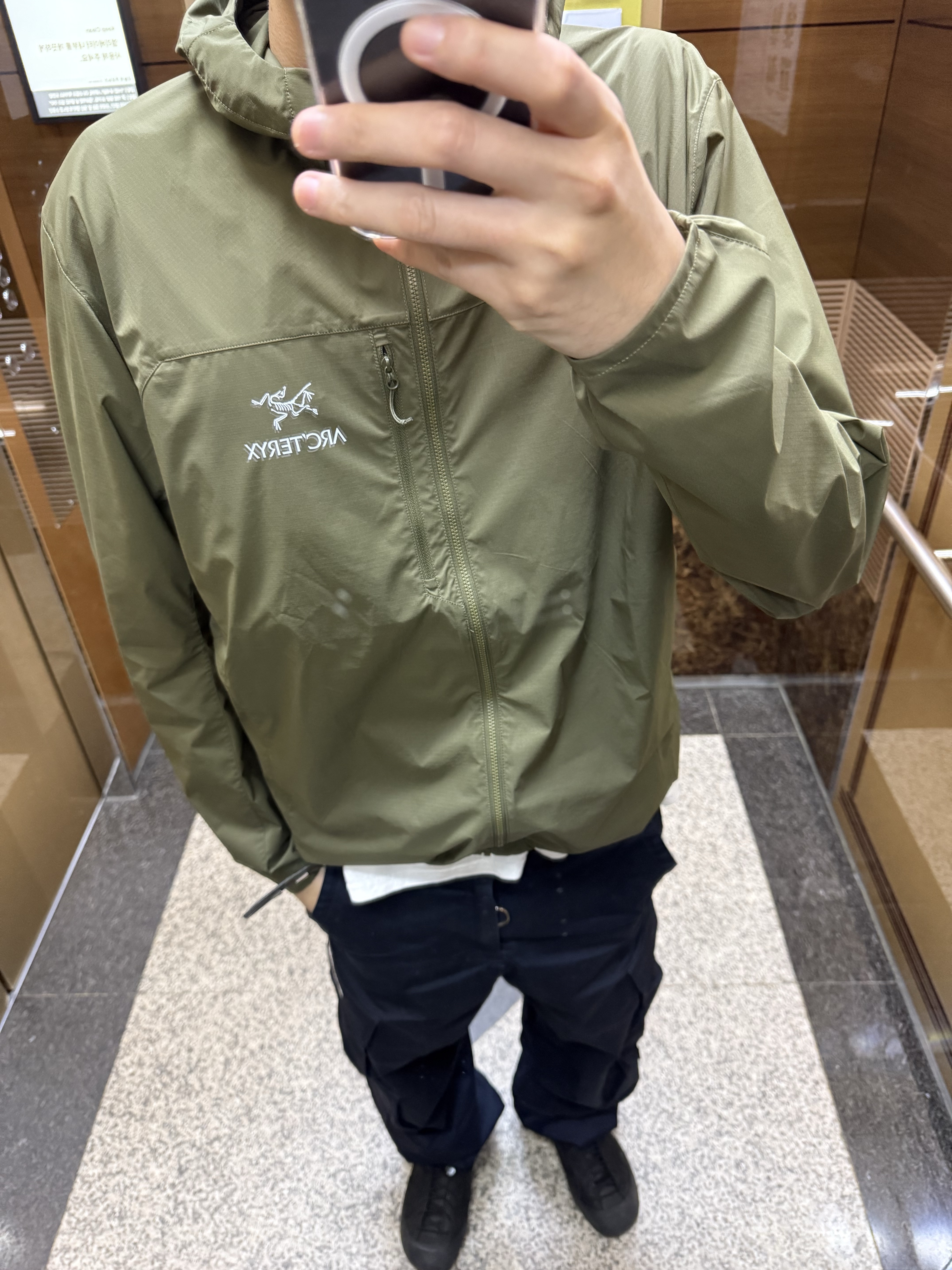Arc'teryx Squamish Hoody Tatsu 착용 스타일