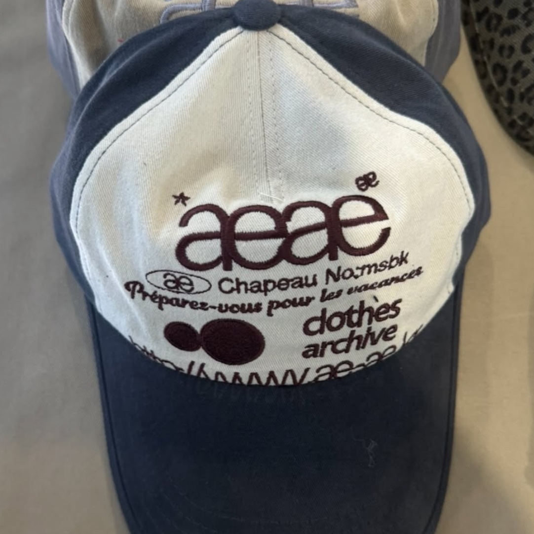 AEAE Web Logo 5 Pannel Ball Cap Navy & Ivory 착용 스타일