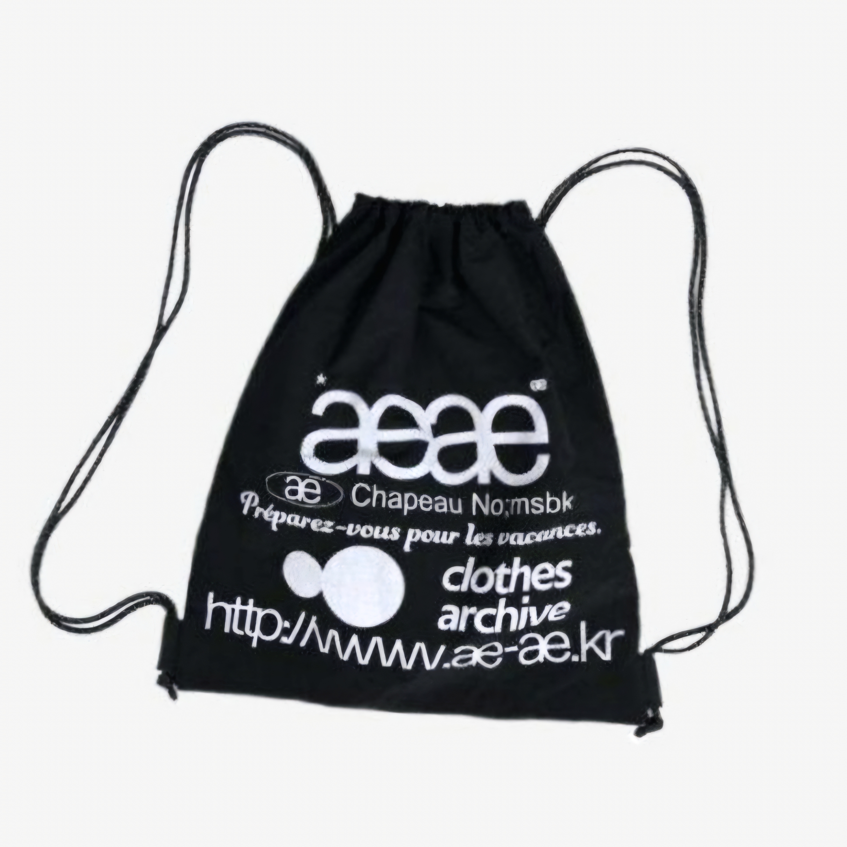 AEAE Web Logo Gym Sack Black 착용 스타일