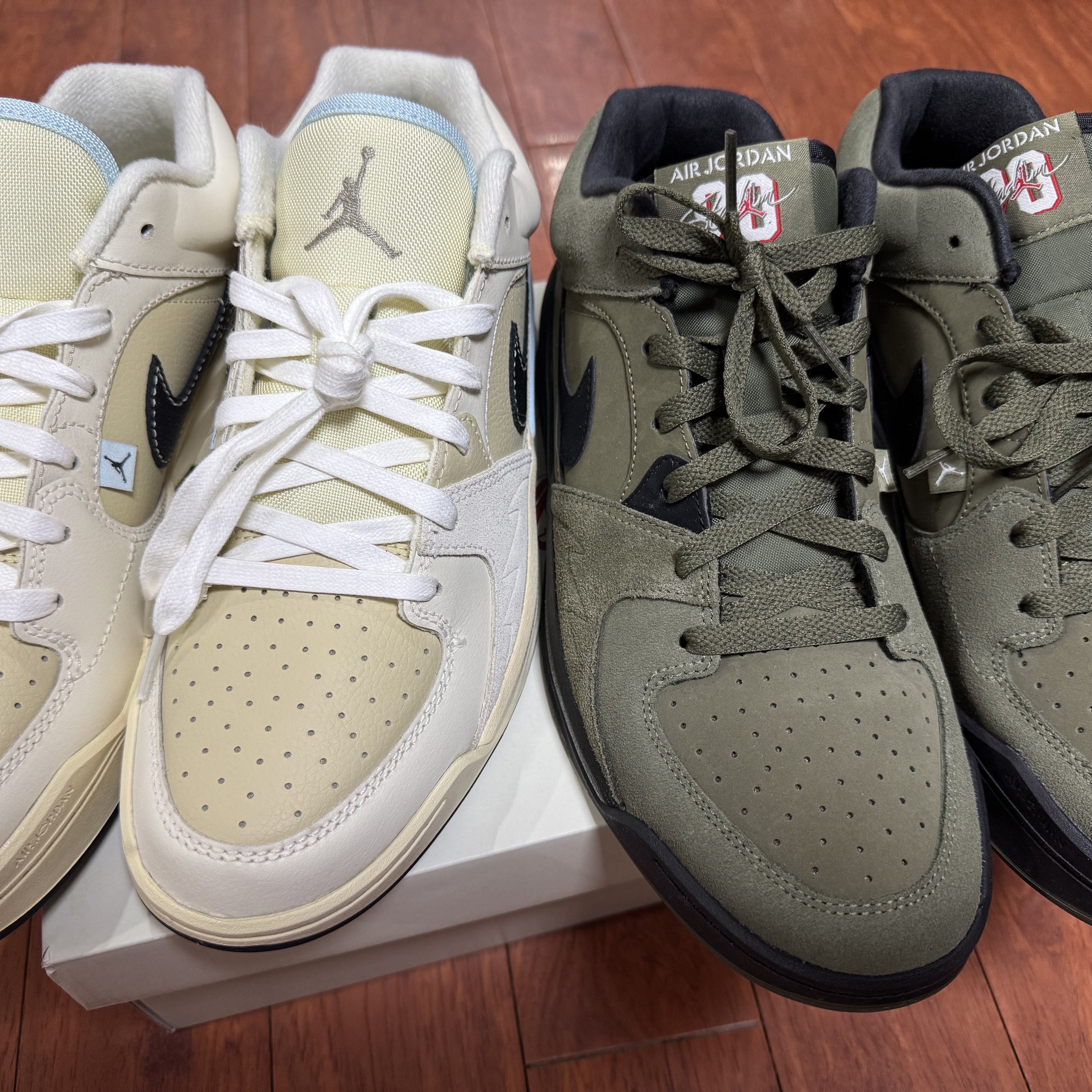 Jordan Stadium 90 Medium Olive Black, Jordan Stadium 90 Sand Drift Muslin 착용 스타일 - 2