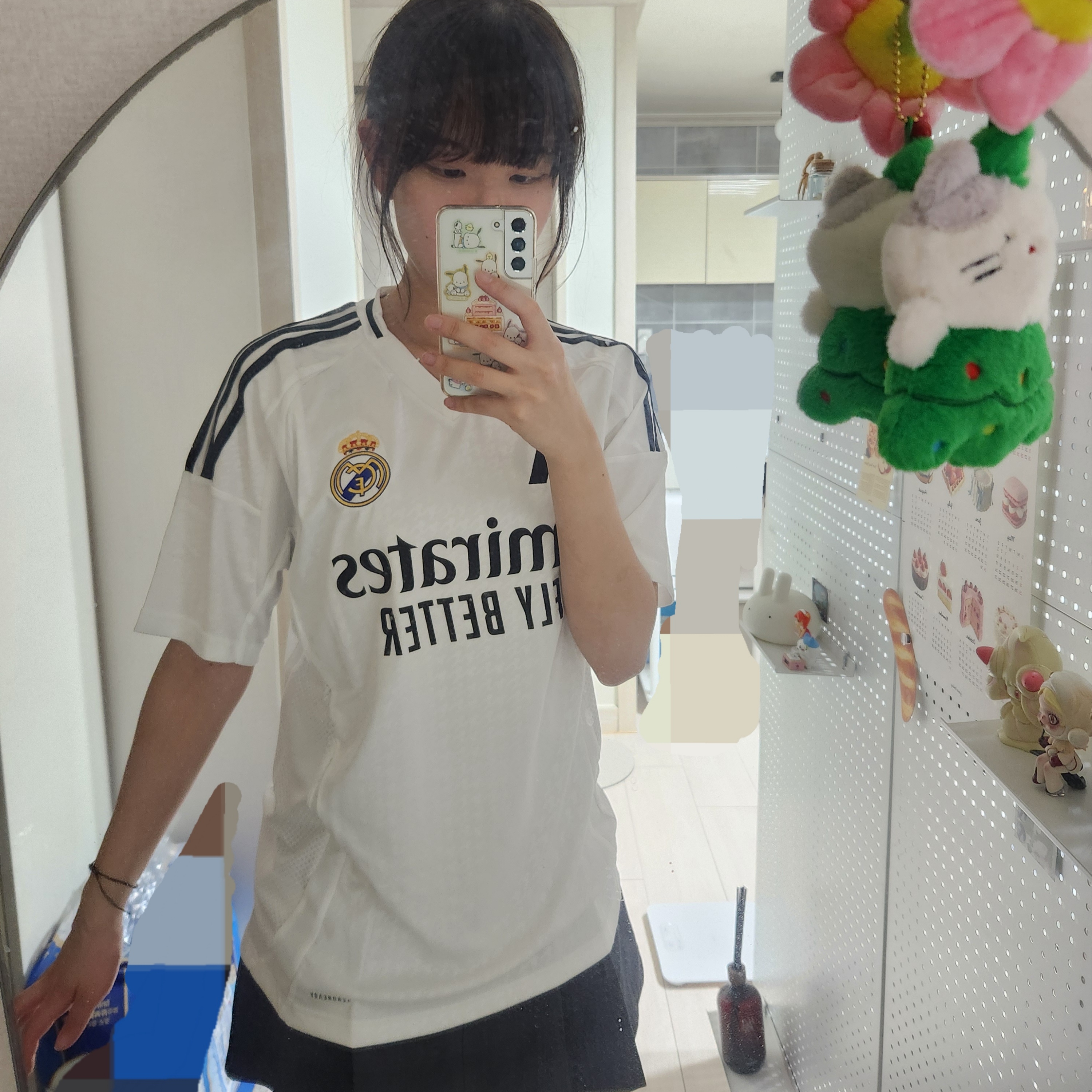 Adidas Real Madrid 2024/25 Home Jersey White - KR Sizing (Non Marking Ver.) 착용 스타일