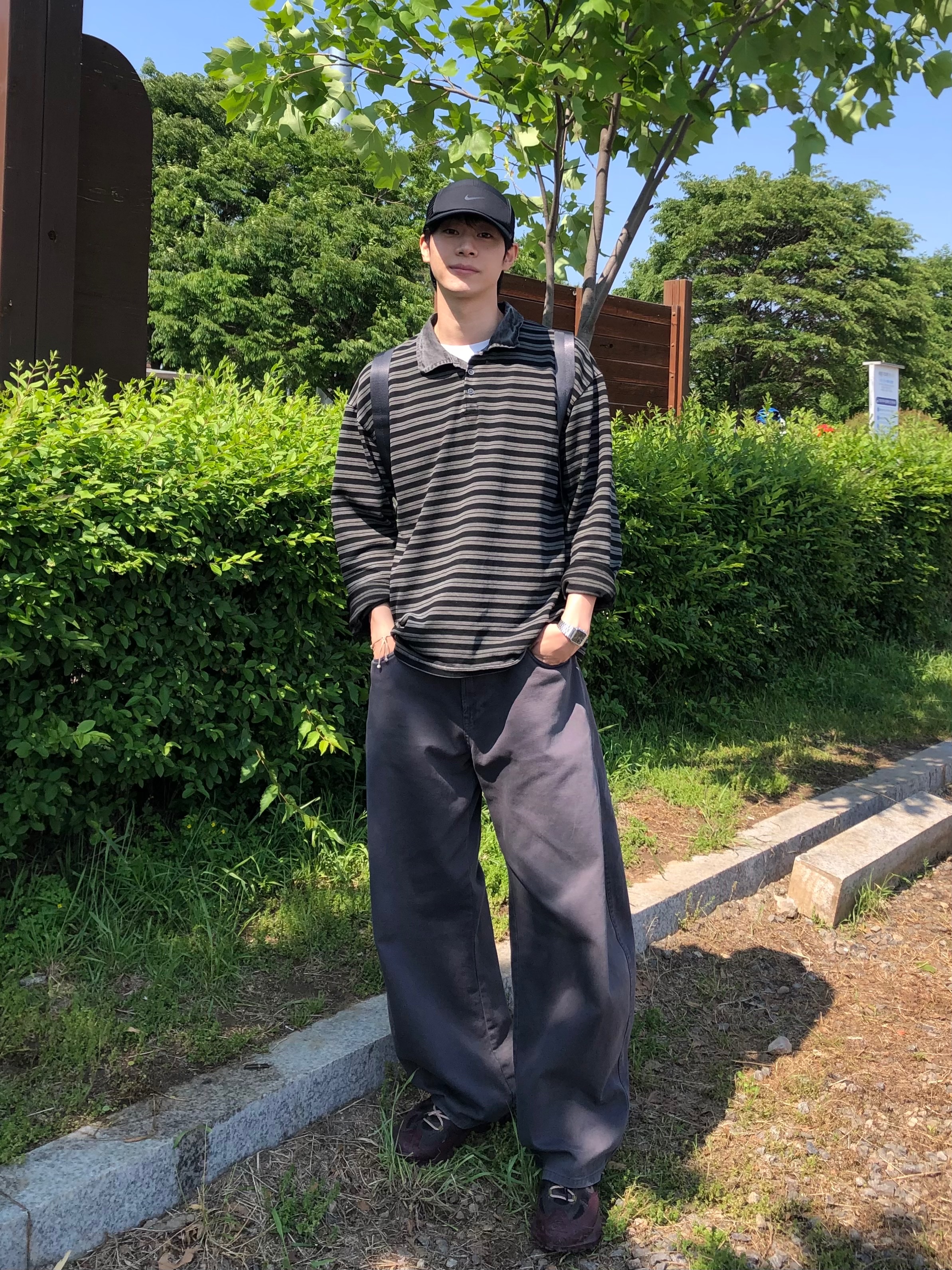 Nike Dri-Fit ADV Fly Unstructured AeroBill AeroAdapt Cap Black 착용 스타일 - 1