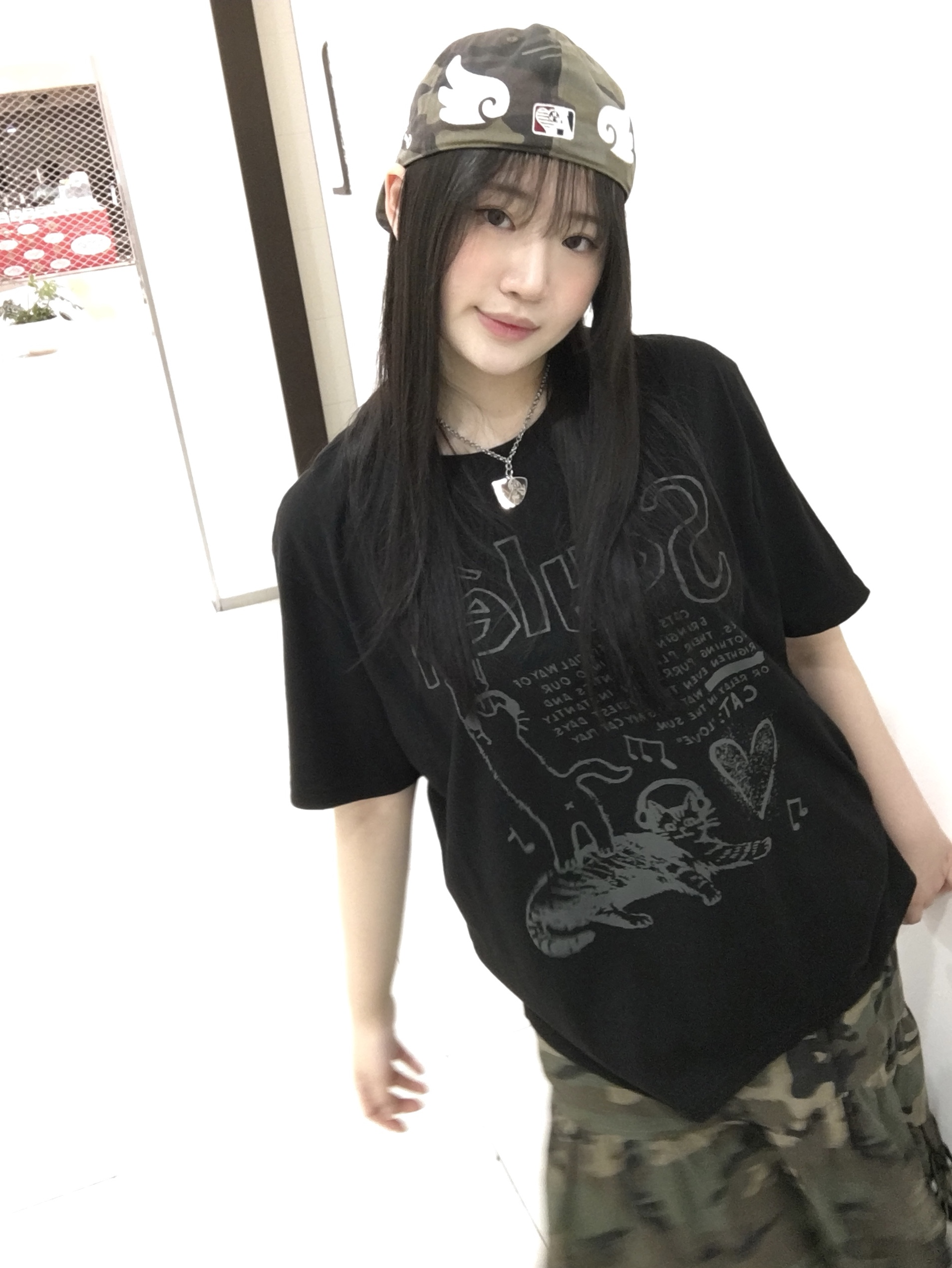 AEAE Ae Symbol Angel Wing Cap Camo 착용 스타일 - 2