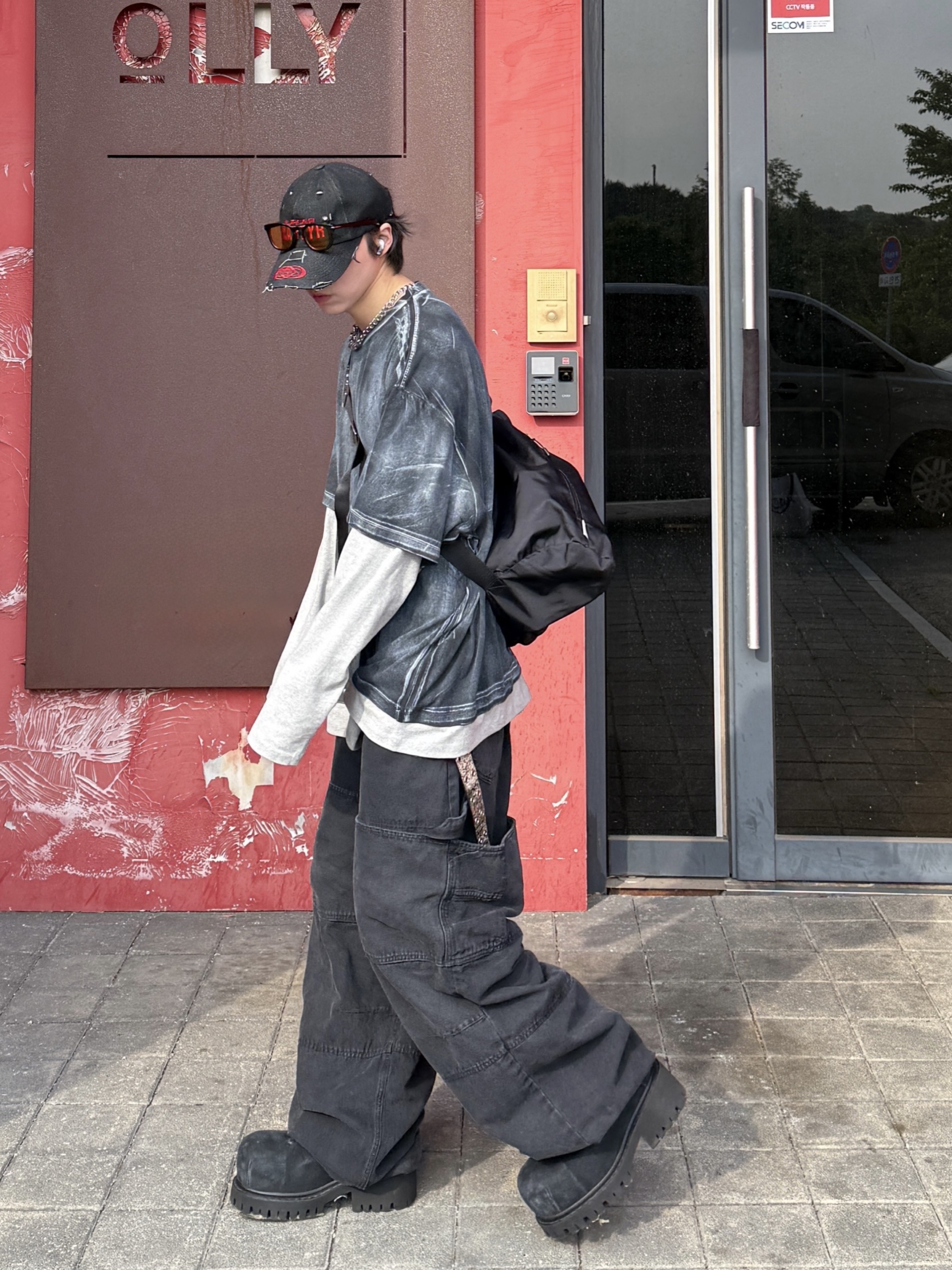 Nonnod Milky washed layered T-Shirt, Civision by CSC Iconic Necklace Silver 착용 스타일 - 7