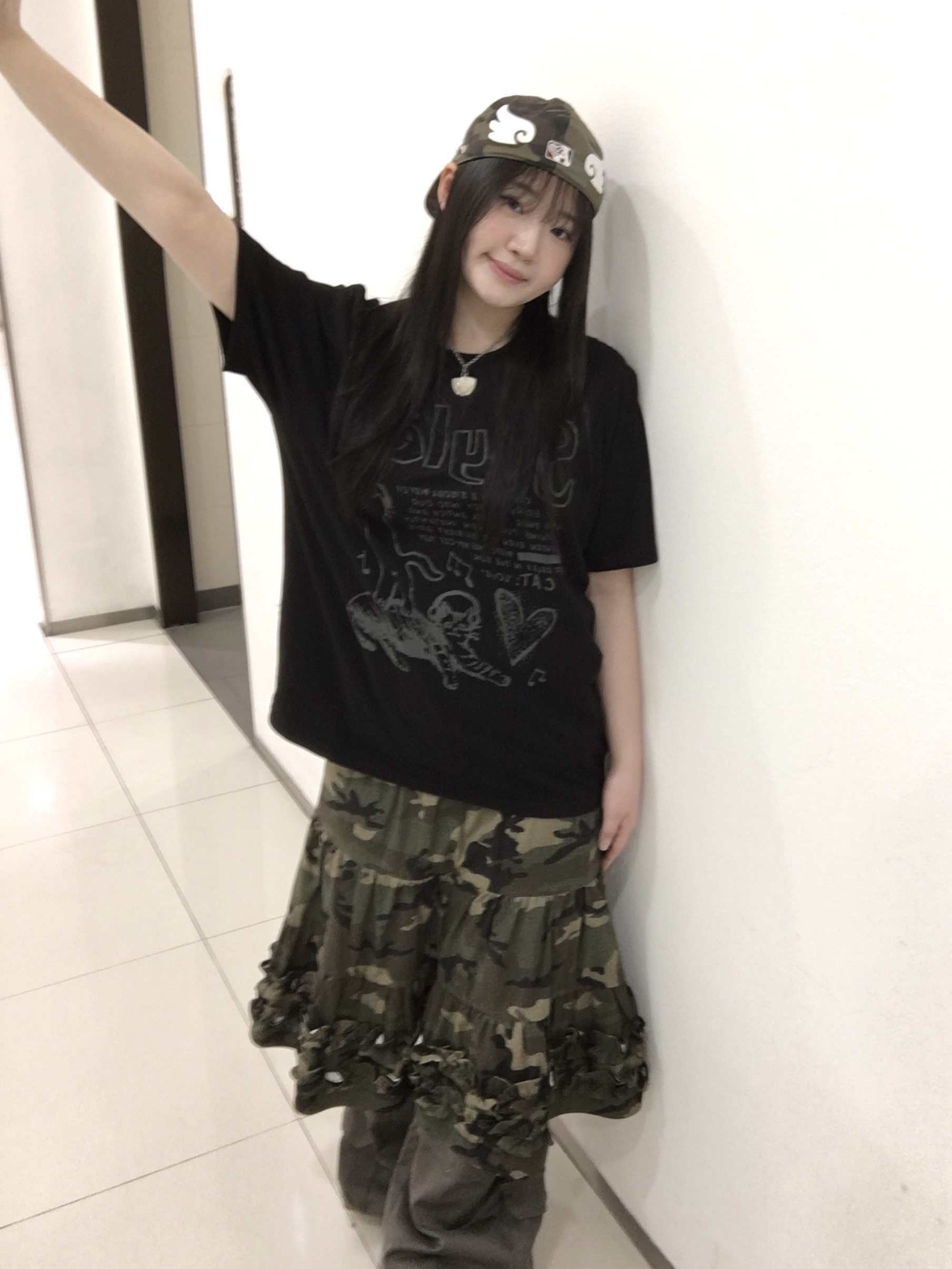 AEAE Ae Symbol Angel Wing Cap Camo 착용 스타일 - 5