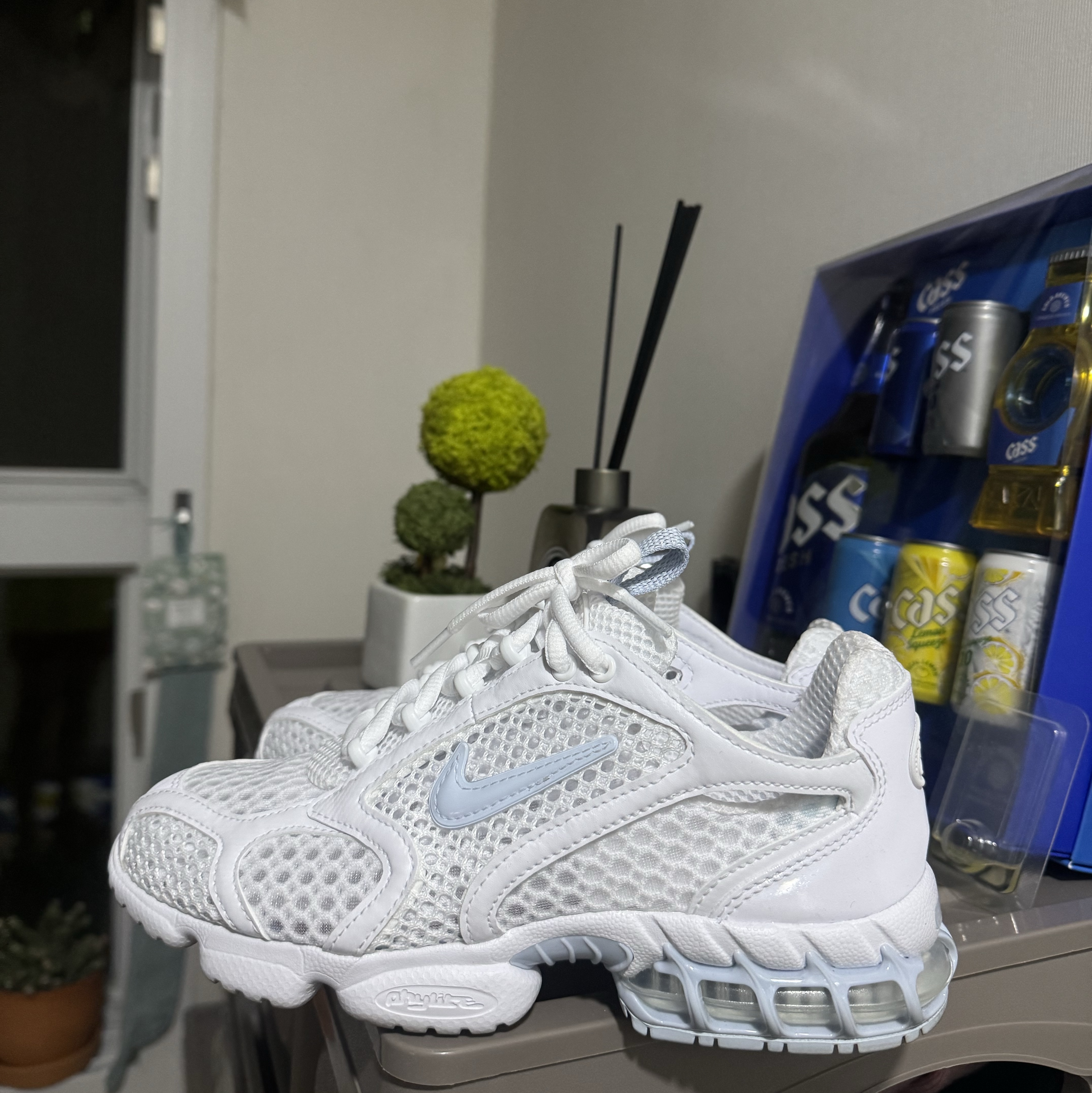 (W) Nike Air Zoom Spiridon Cage 2 White Blue Tint 착용 스타일