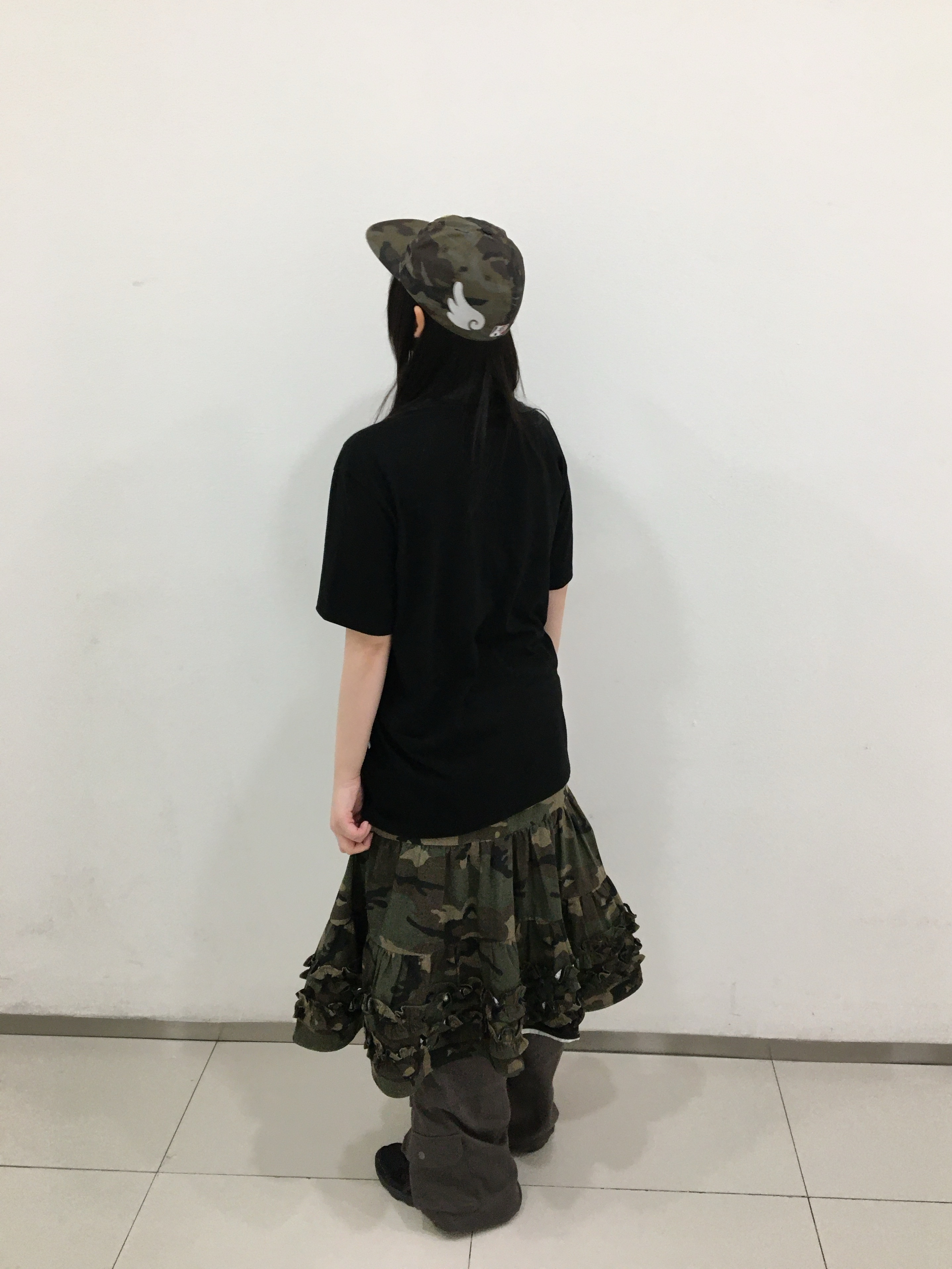 AEAE Ae Symbol Angel Wing Cap Camo 착용 스타일 - 4
