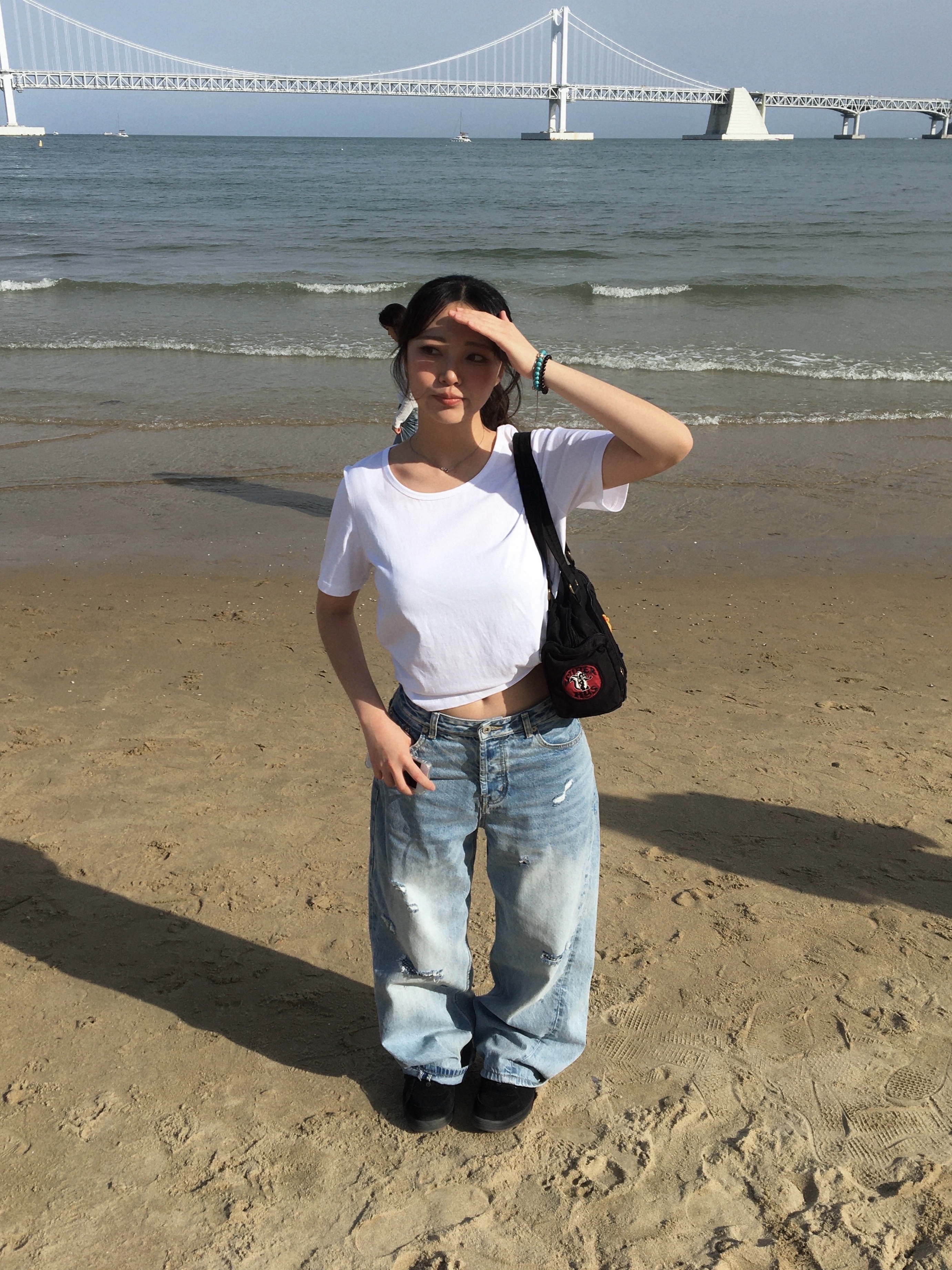 AEAE Check Patchwork Denim Pants Light Blue, (W) Hysteric Glamour Patch Scratch Mini Boston Bag Black 착용 스타일