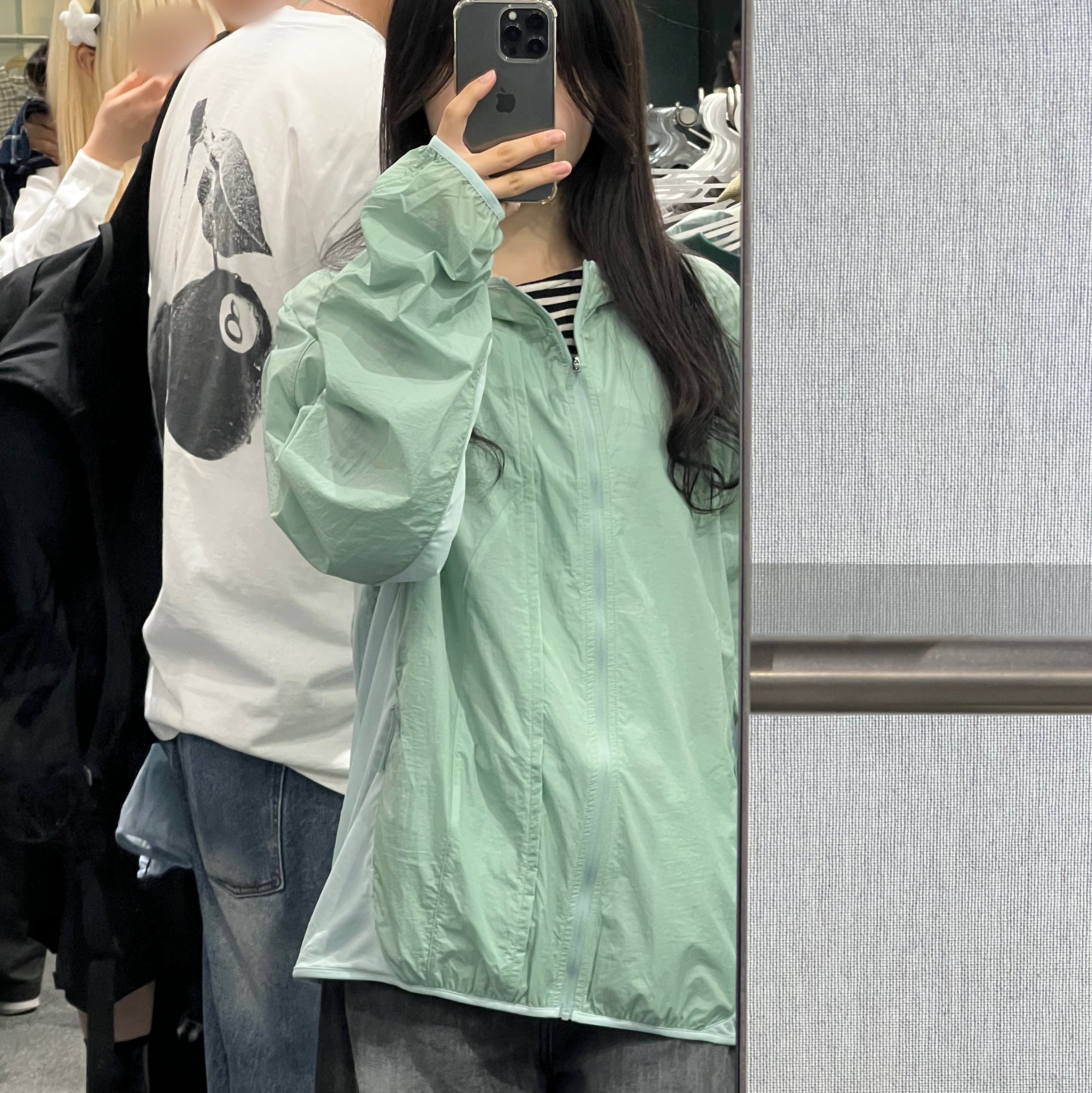Sansan Gear Crosshair Mesh Jacket Light Green - 24SS 착용 스타일