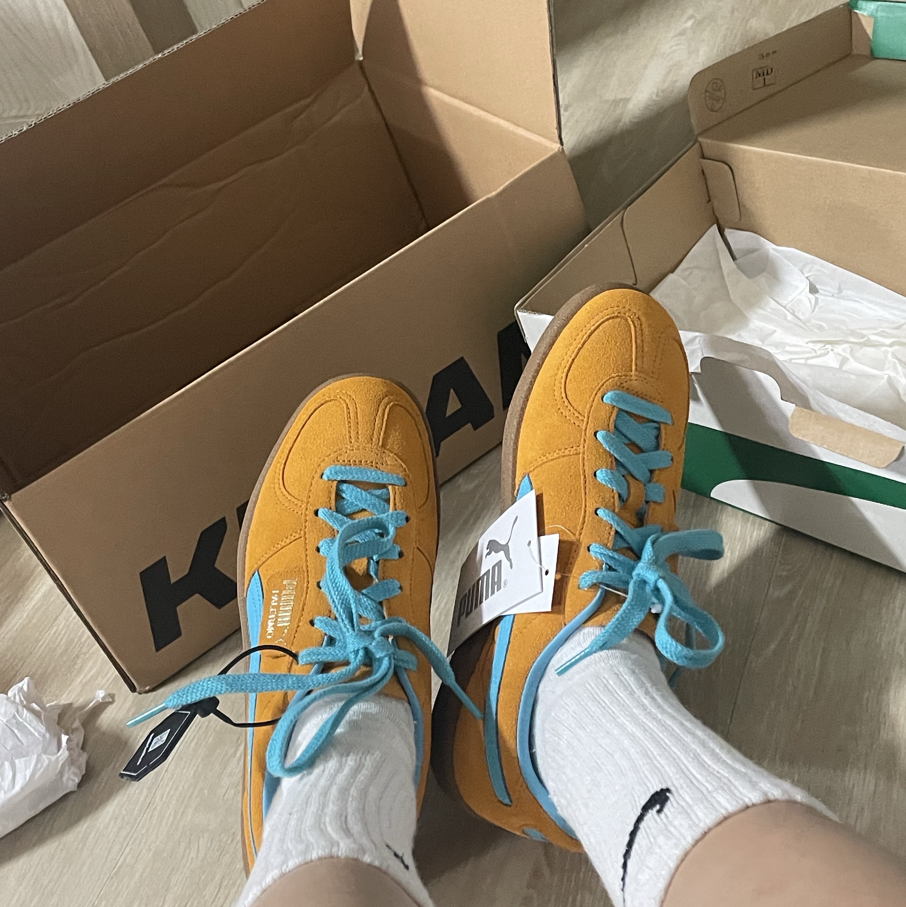 Puma Palermo Dark Cheddar Bright Aqua, Arc'teryx Squamish Hoody Black 착용 스타일 - 2