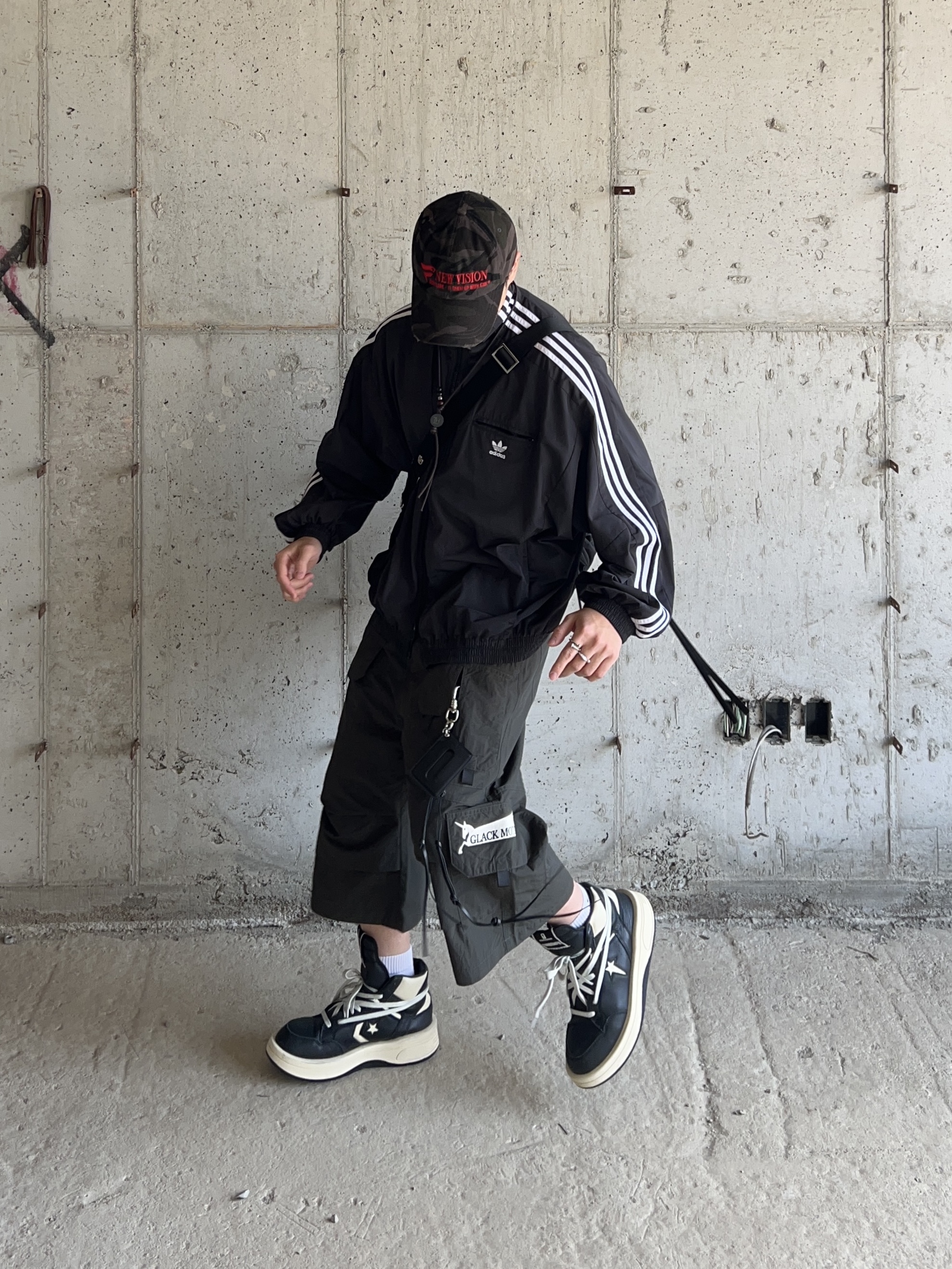 Converse x Drkshdw Turbowpn Black Cream 착용 스타일
