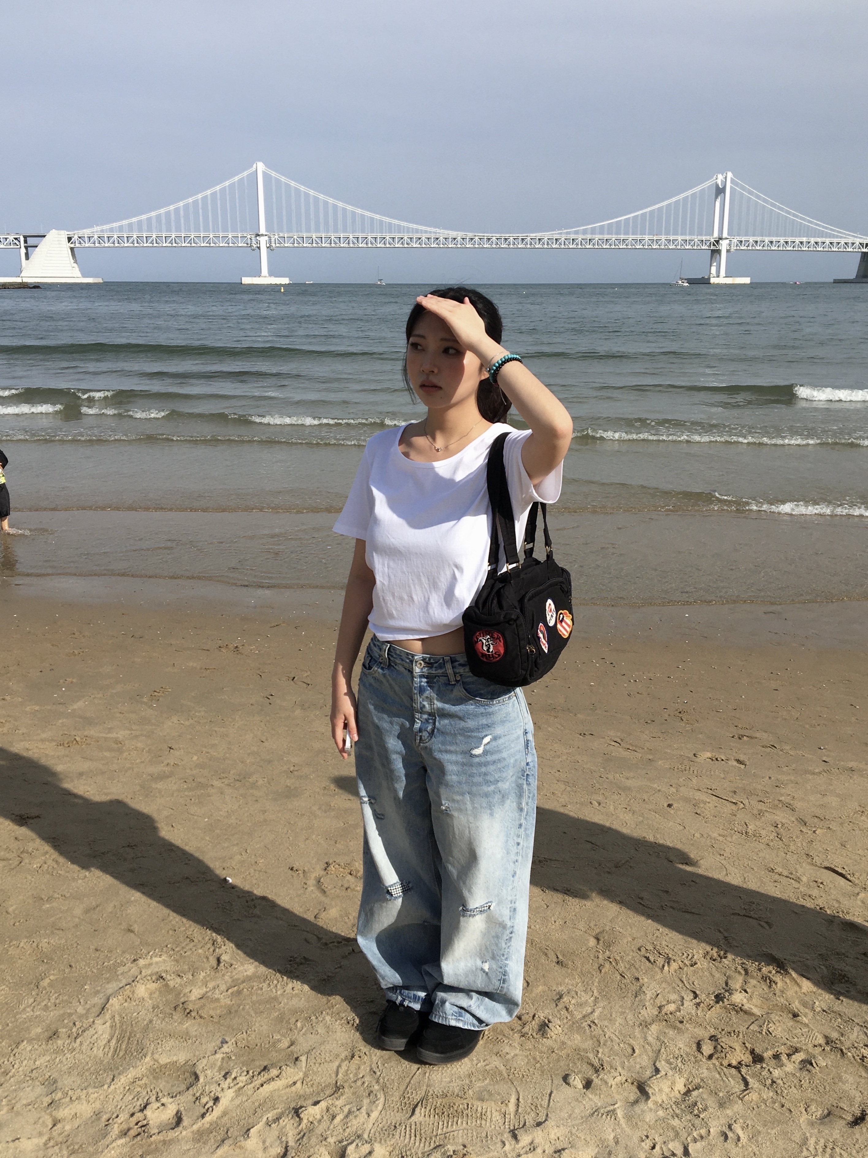 AEAE Check Patchwork Denim Pants Light Blue, (W) Hysteric Glamour Patch Scratch Mini Boston Bag Black 착용 스타일