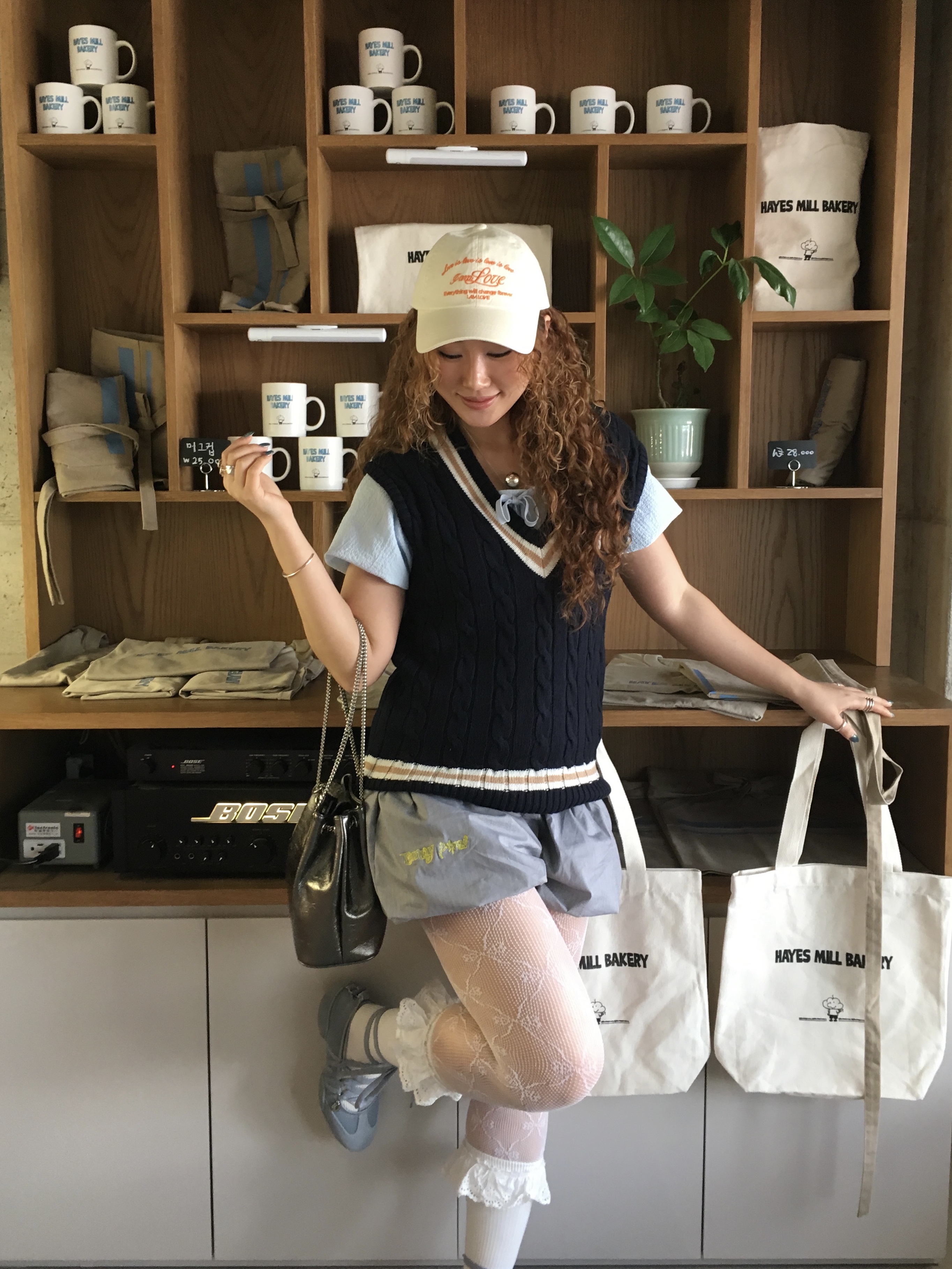 Suecomma Bonnie Fev Mary Jane Sneakers Blue 착용 스타일 - 3