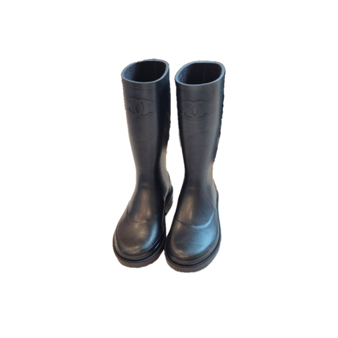 (W) 샤넬 하이 부츠 카우초크 & 블랙((W) Chanel High Boots Caoutchouc & Black) - 2