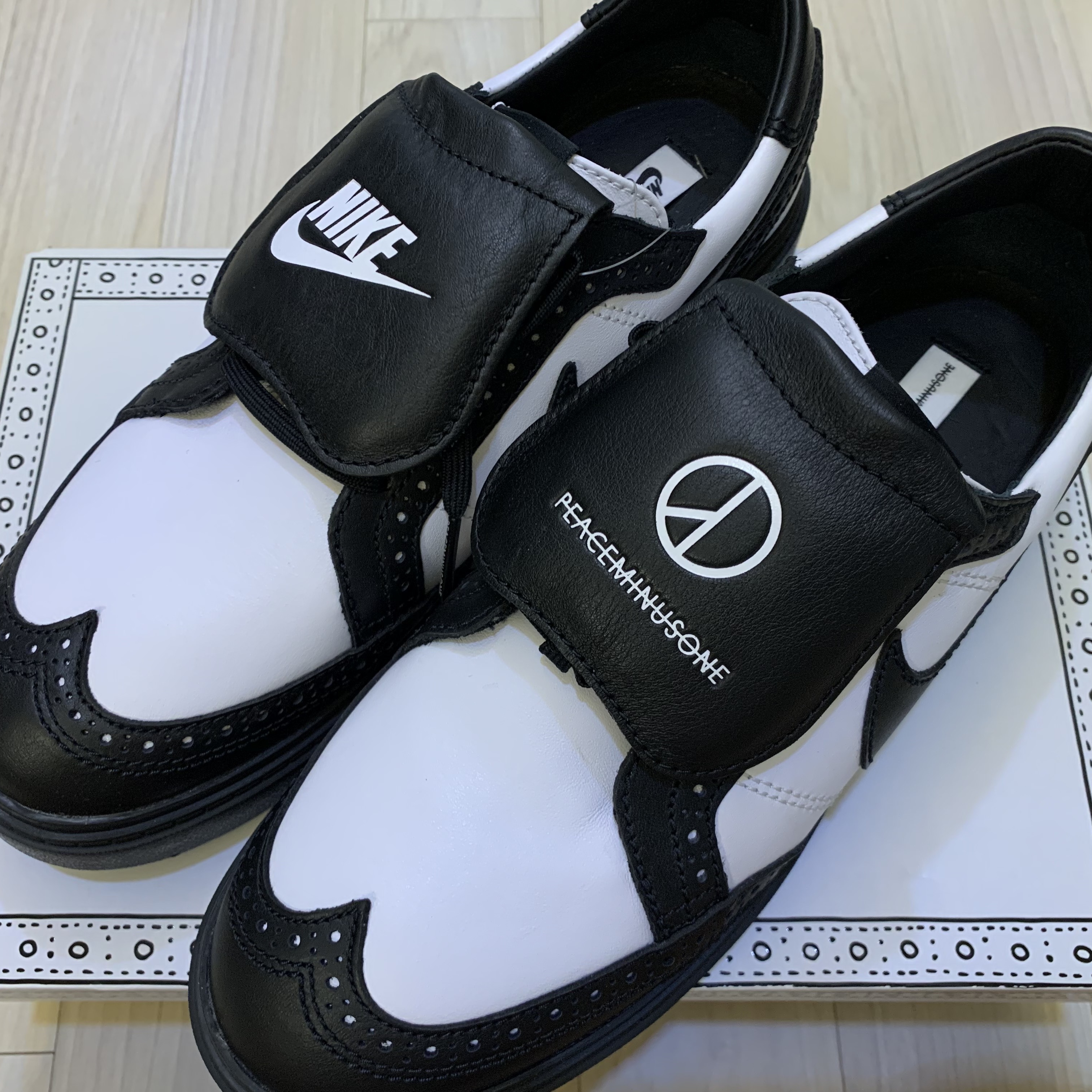 Nike x Peaceminusone Kwondo1 Black and White 착용 스타일