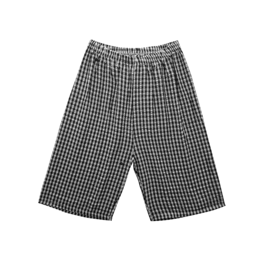 A-SP-BK AONE Unisex Seersucker 3/4 Pajama Pants Black
