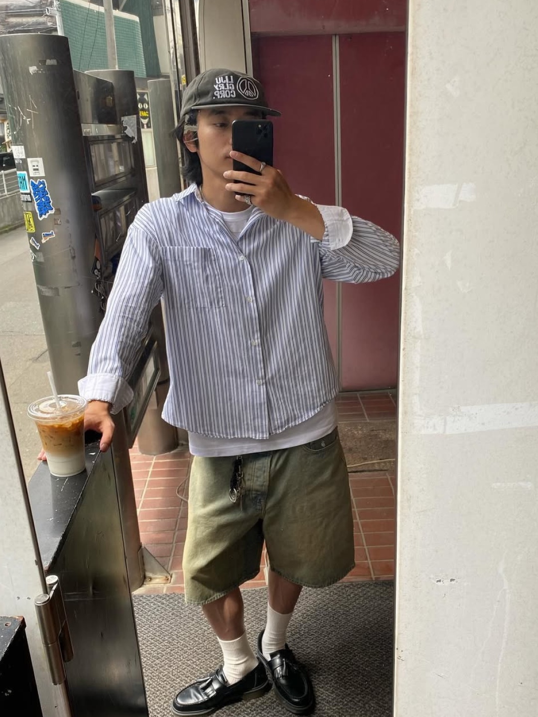 Haleine Cut-Off Cropped Stripe Shirts Blue (WT104), Supreme x Nike Denim Short Black - 24SS 착용 스타일 - 4