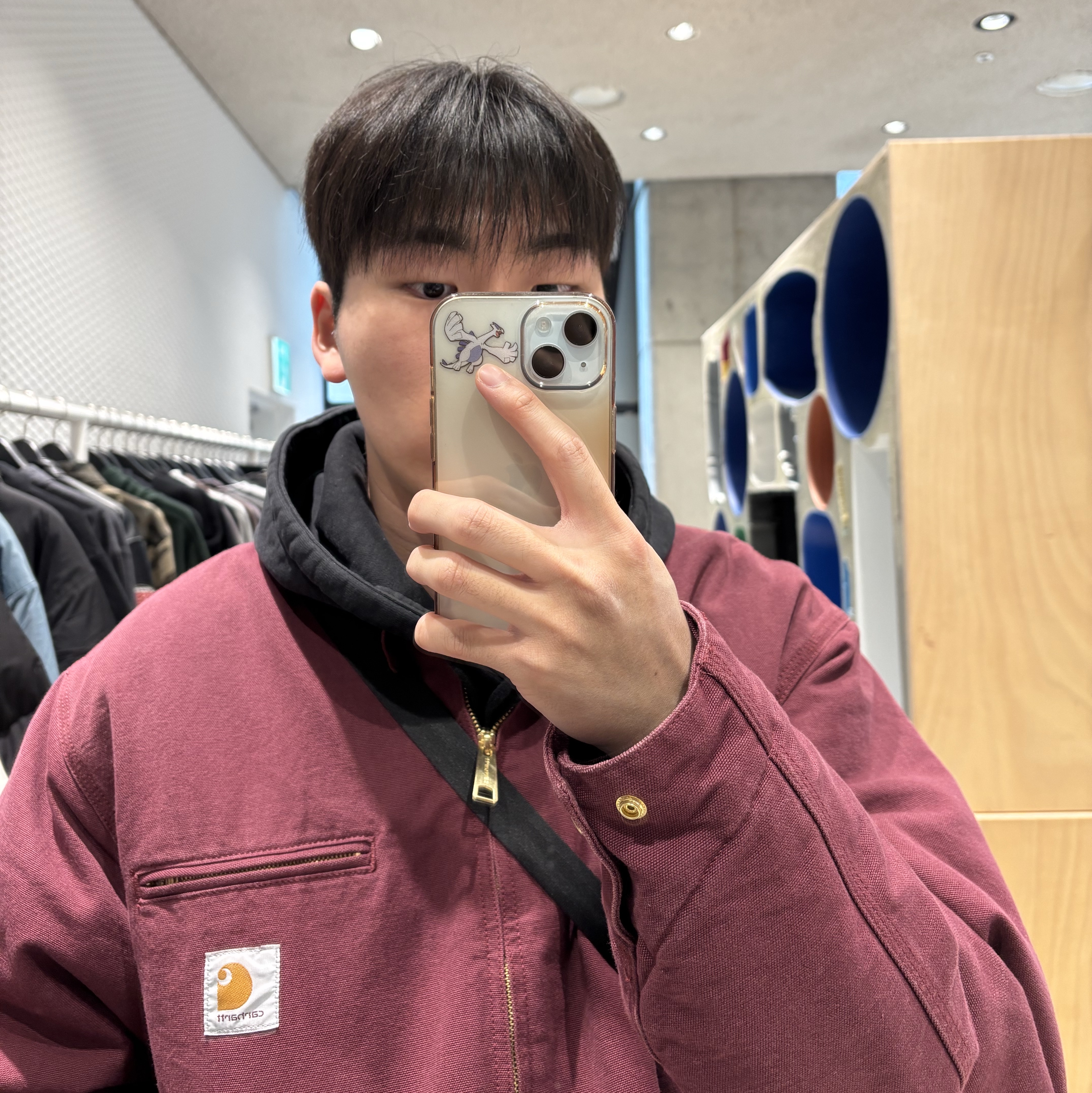 Carhartt WIP Organic Cotton Dearborn Canvas OG Detroit Jacket Malbec Aged Canvas - Winter 착용 스타일 - 1