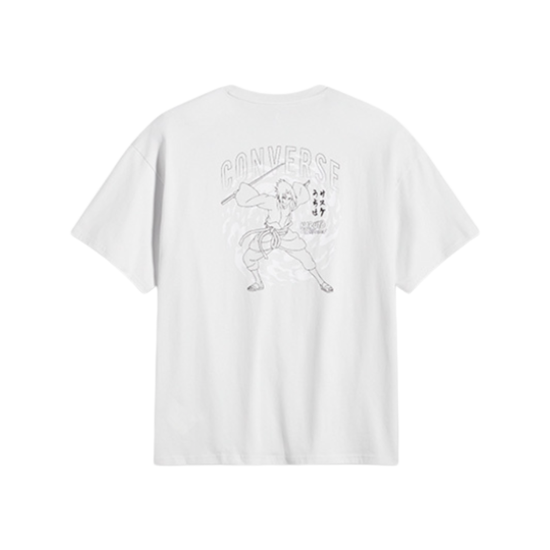컨버스 x 나루토 사스케 GF 티셔츠 문베이스 그레이(Converse x Naruto Sasuke GF T-Shirt Moonbathe Grey)