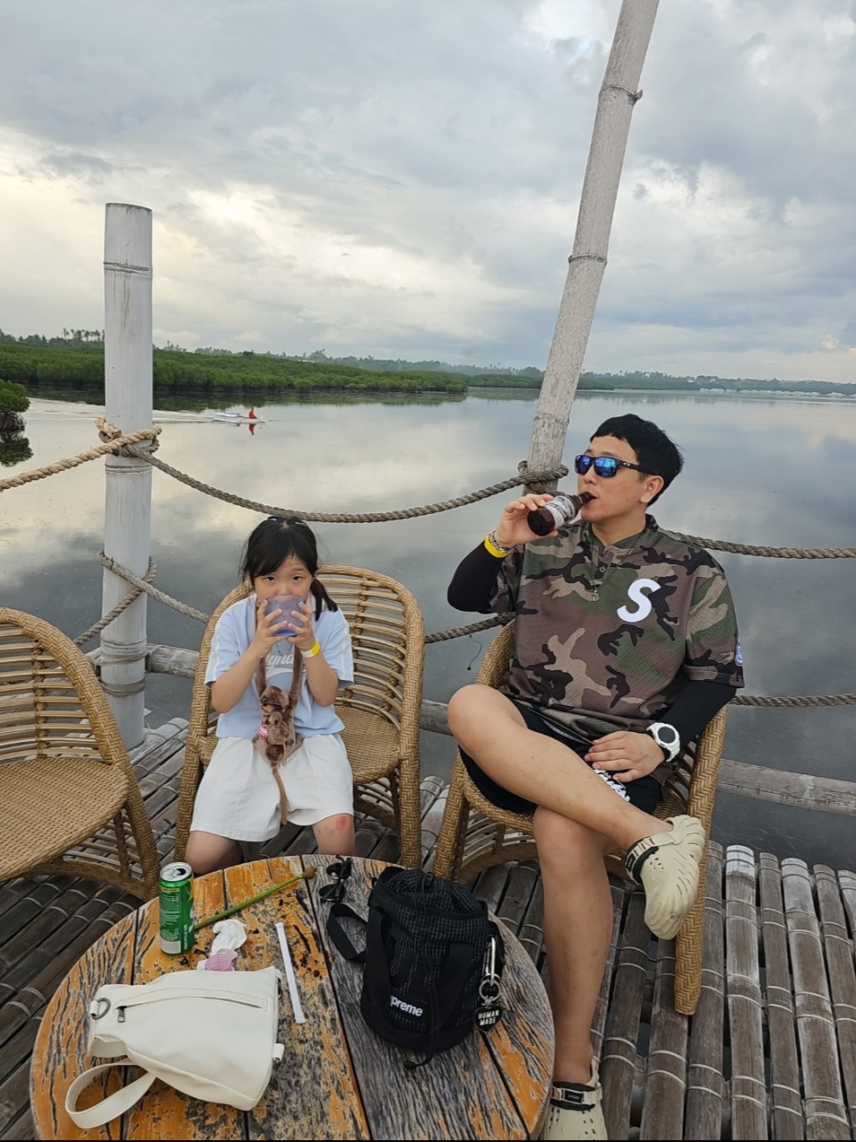 Stussy Big Stock Water Shorts Black, Supreme S Logo Baseball Henley Woodland Camo - 24FW 착용 스타일 - 2