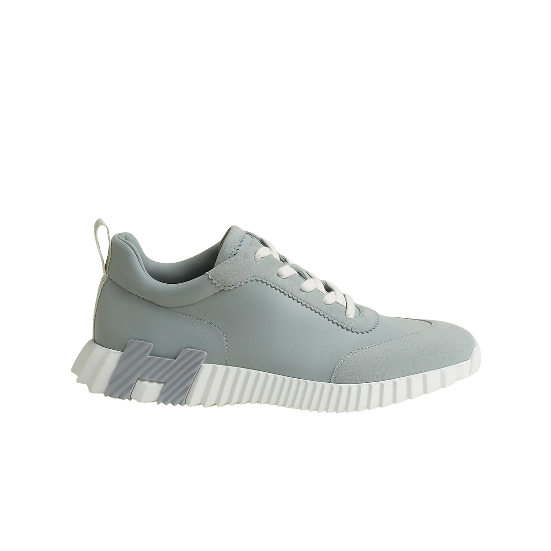 H221898ZH6M Hermes Bouncing Sneaker Calfskin Suede Goatskin & Gris Nuage