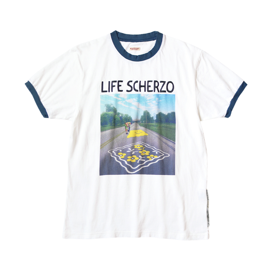 캐피탈 20 텐지쿠 링거 라이프 스케르초 로드 사인 페인터 Pt 티셔츠 화이트