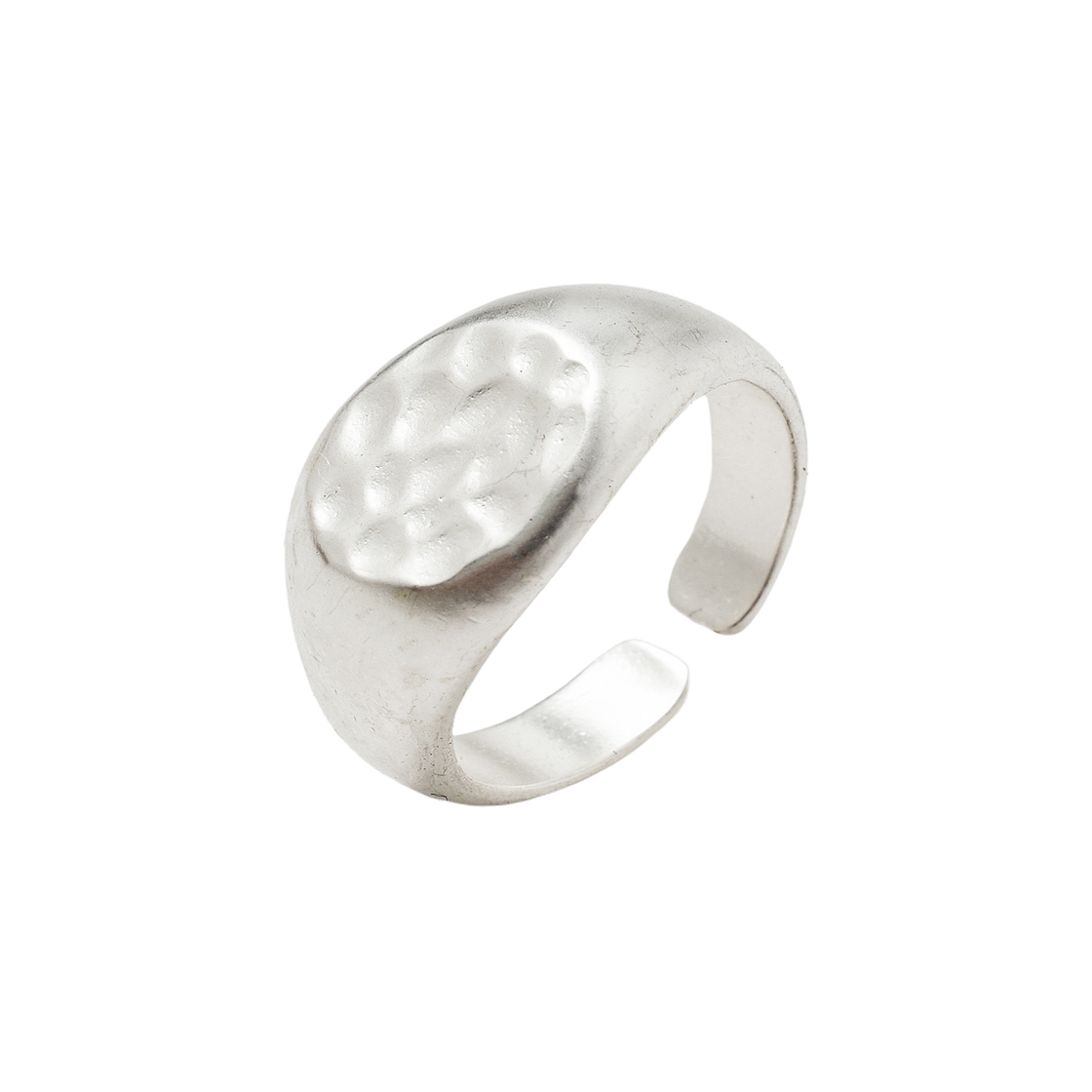 알렌느 서클 텍스처 링 화이트 실버