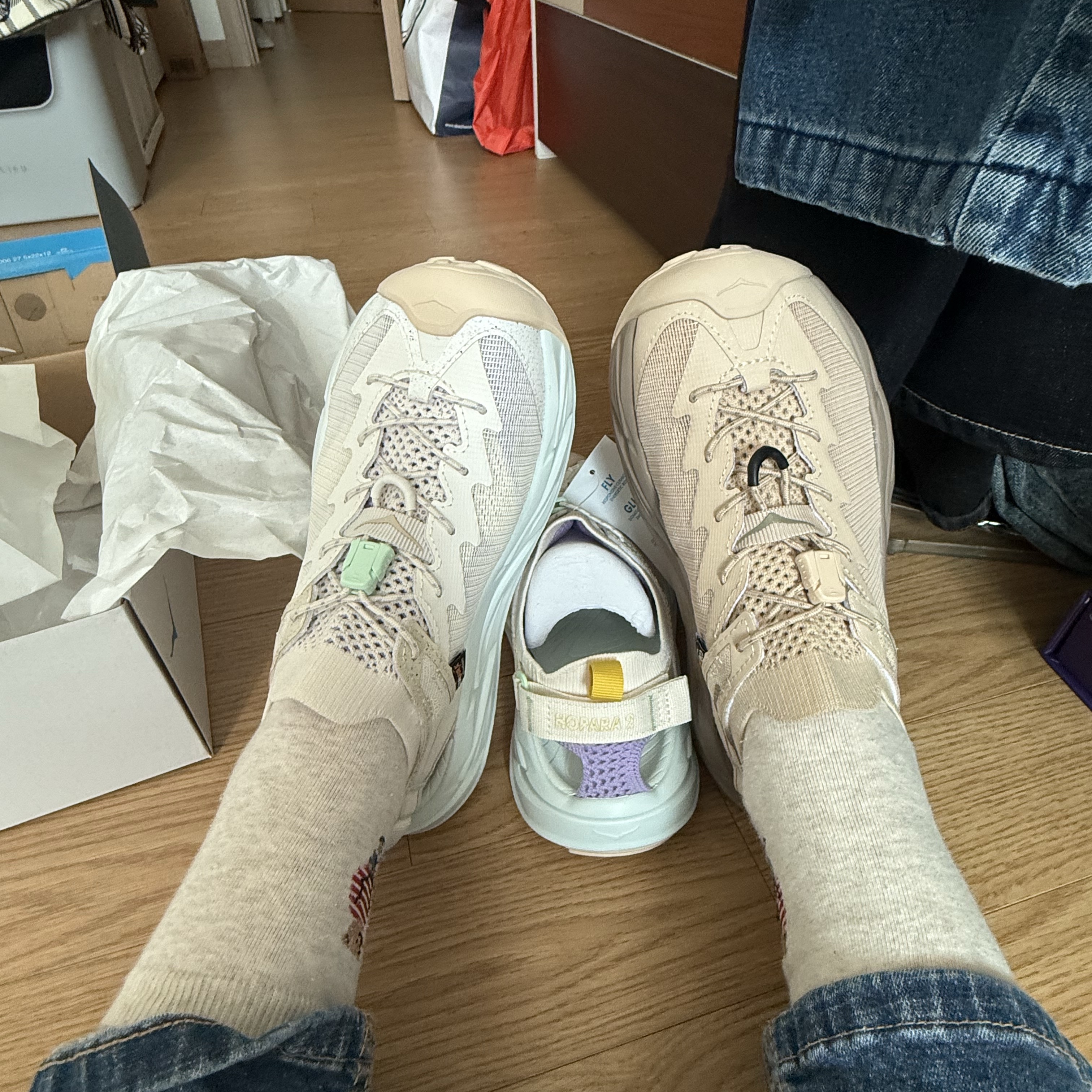 Hoka Women Hopara 2 Alabaster Snow Melt - 25SS, (W) Hoka Hopara 2 Shifting Sand 착용 스타일 - 3