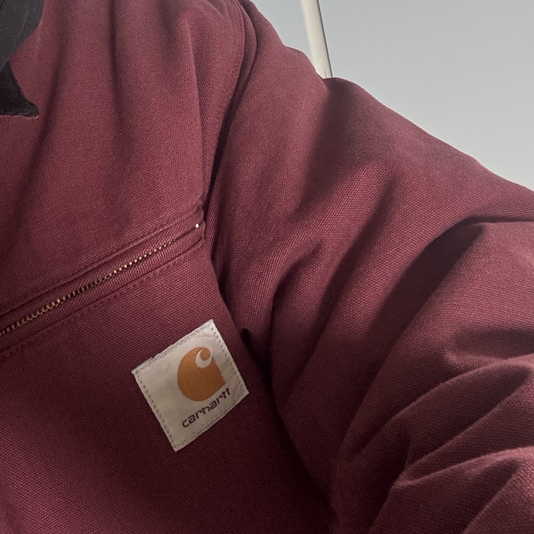 Carhartt WIP Organic Cotton Dearborn Canvas OG Detroit Jacket Malbec Aged Canvas - Winter 착용 스타일 - 2