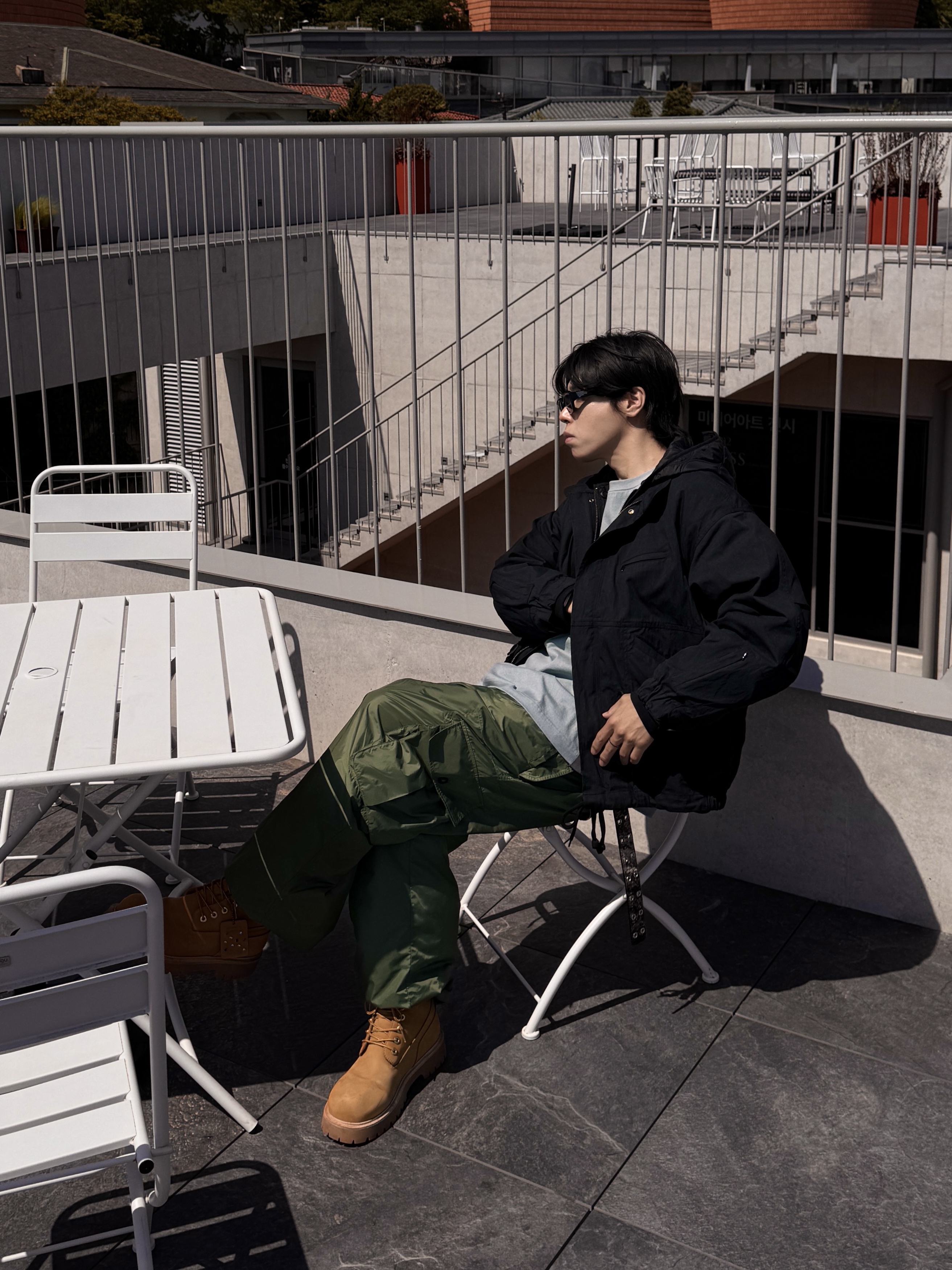 Kinchi x My Name Is Peter Boots - 888 (a) Yellow, MJD x Kamien Double Hole Belt Oak Brown 착용 스타일 - 2