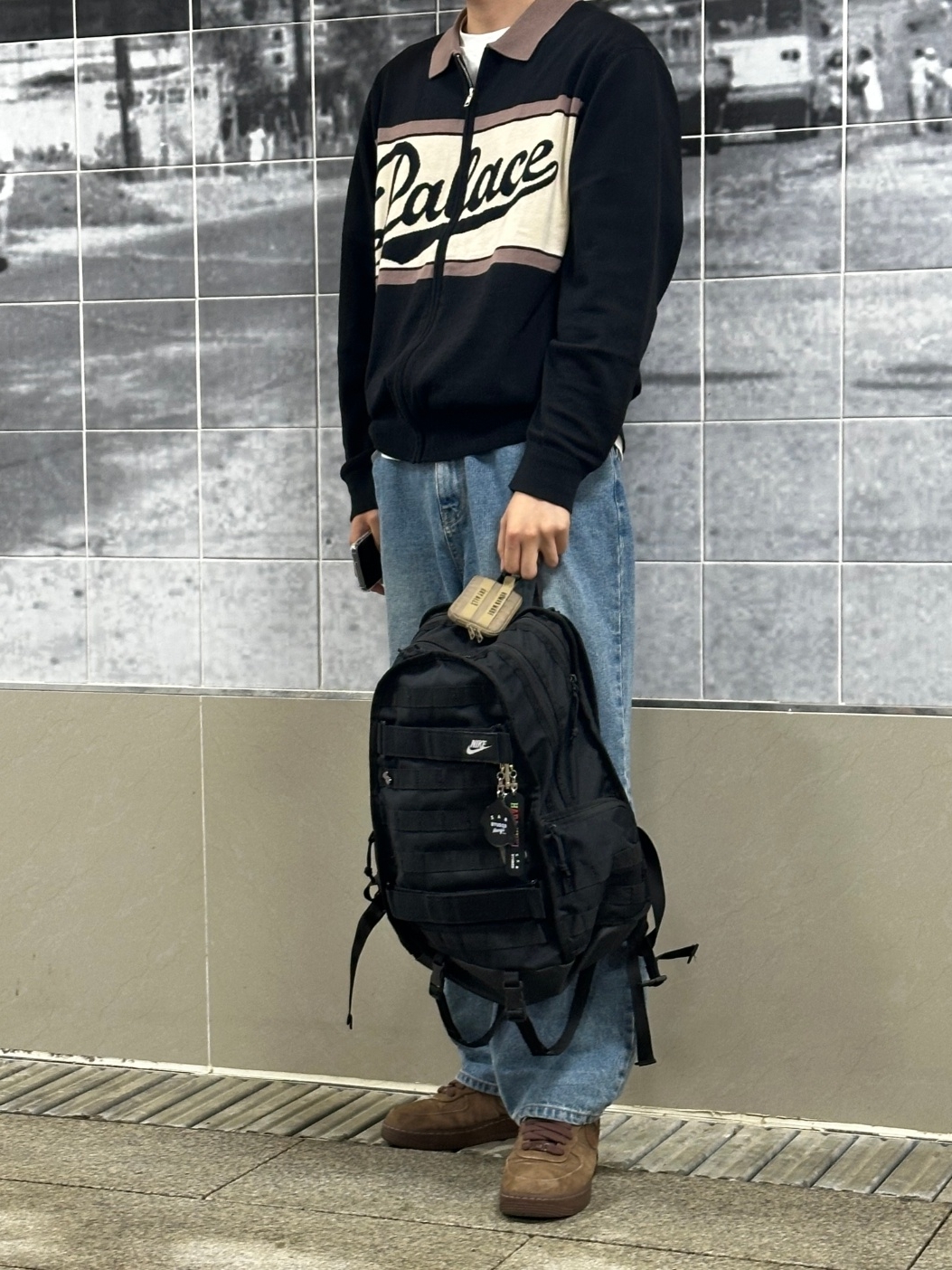 Palace Soul Knit Black - 25SS, (W) Nike Air Force 1 '07 Cacao Wow 착용 스타일