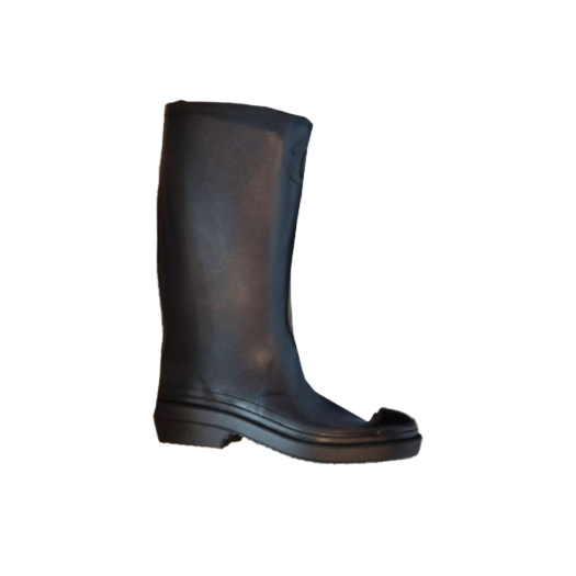 (W) Chanel High Boots Caoutchouc & Black