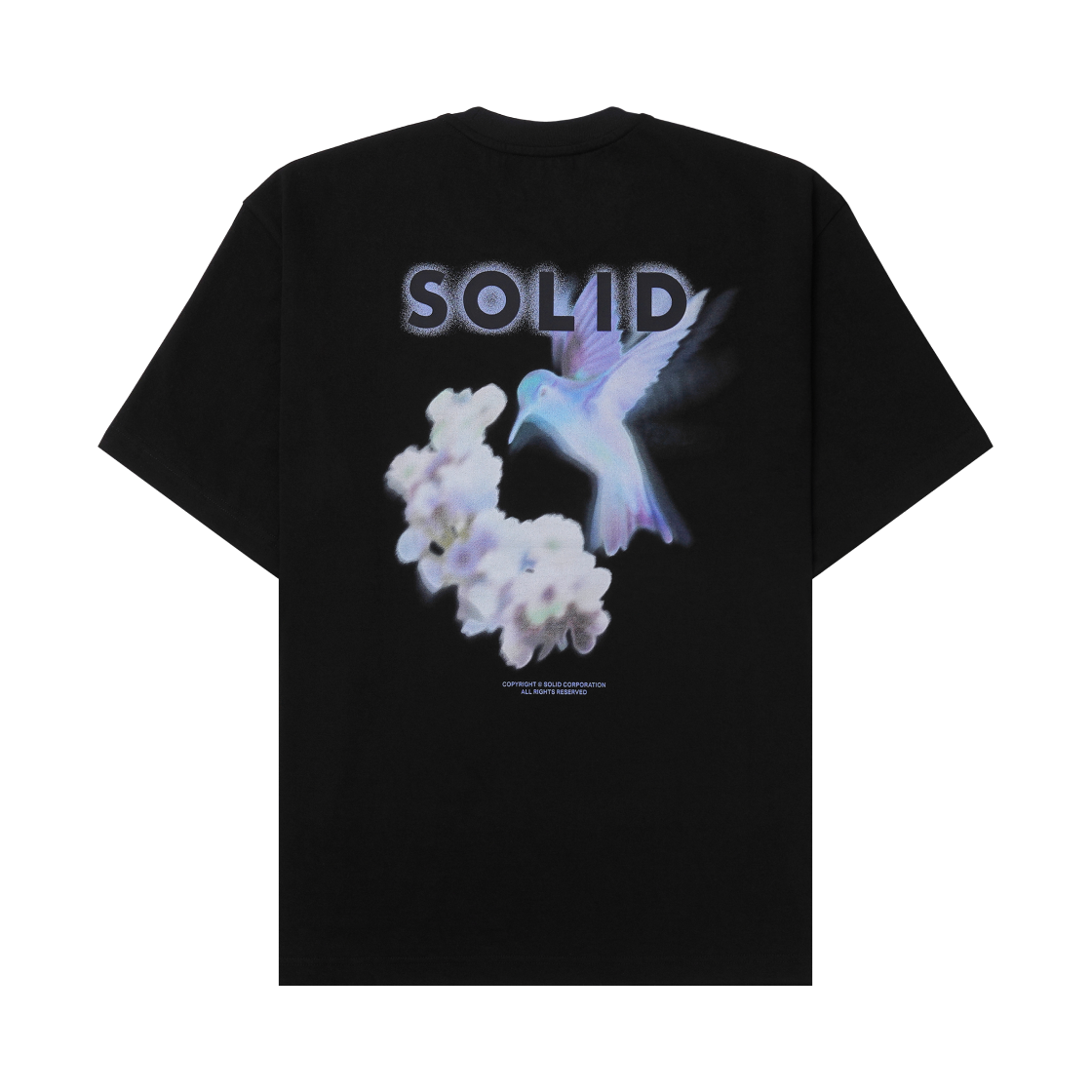 솔리드 옴므 허밍버드 그래픽 티셔츠 블랙 - 24SS(Solid Homme Hummingbird Graphic T-Shirt Black - 24SS)