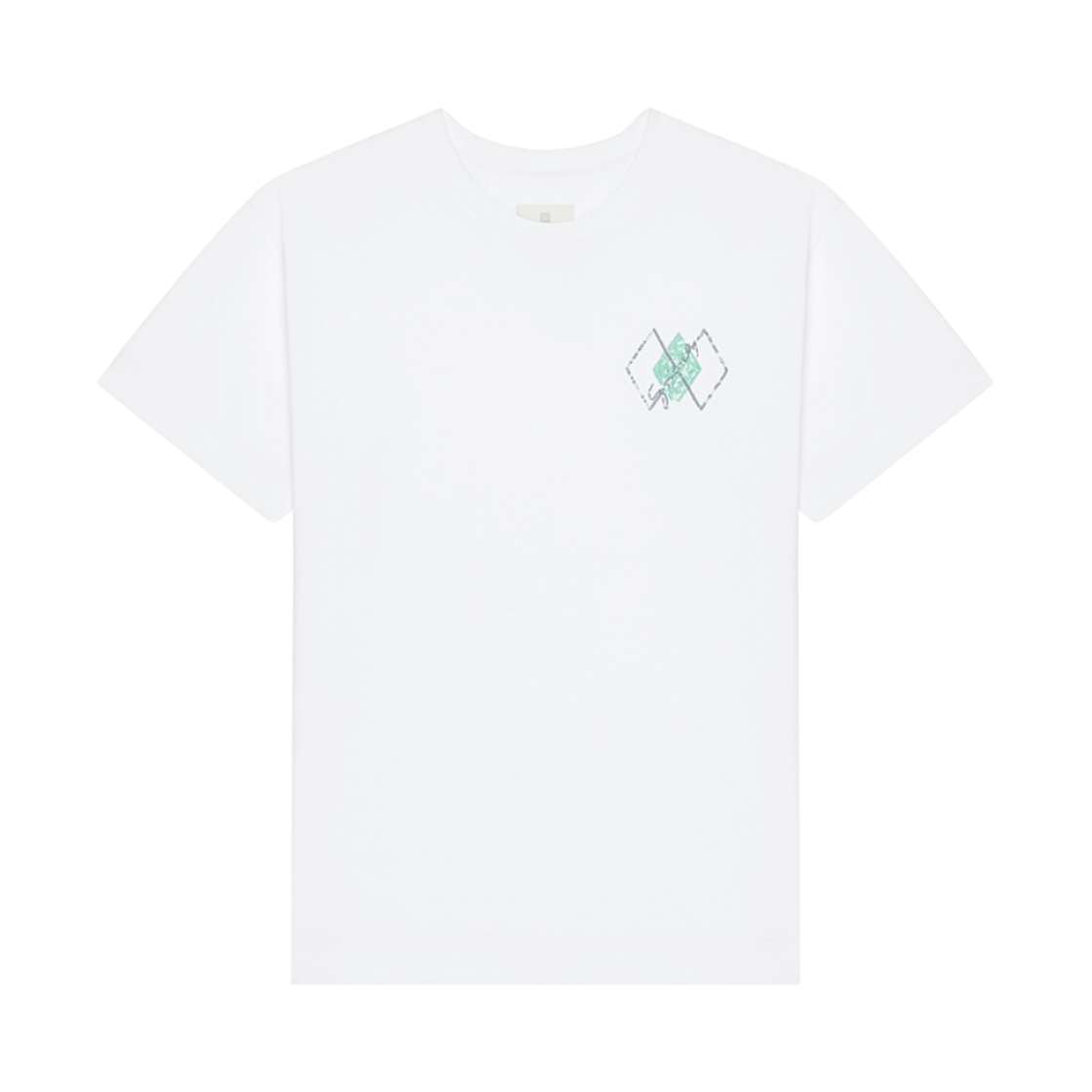 지방시 시퀸 아가일 패턴 코튼 티셔츠 화이트(Givenchy T-Shirt in Cotton with Sequins Argyle Pattern White) - 1