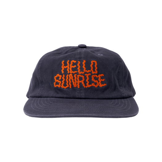 【HELLO SUNRISE】 Washed Doodle Typo Relaxed Fit 6Panel Cap 헬로선라이즈 H 로고 코튼 릴랙스핏 6패널 캡 차콜 | Hello