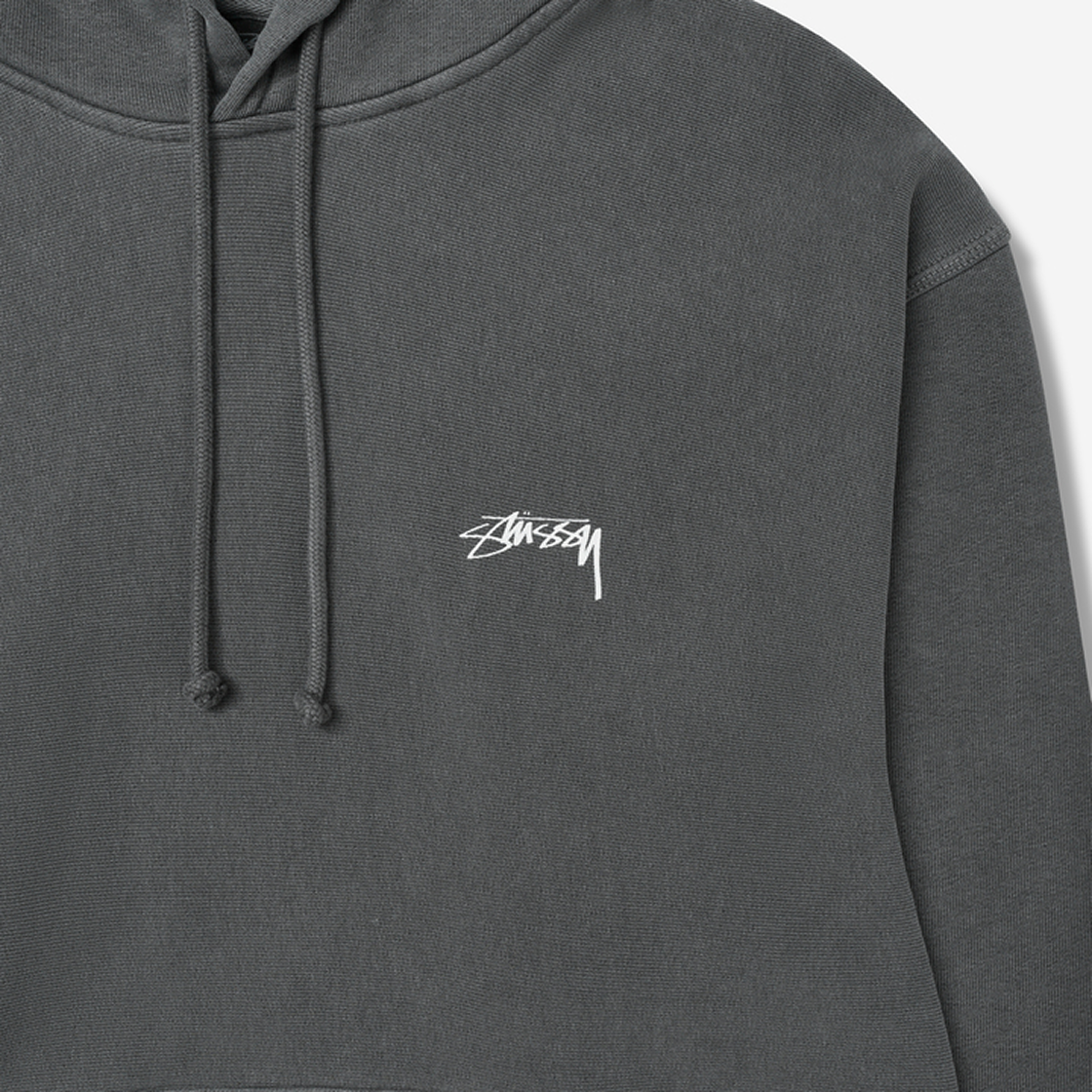 스투시 스무스 스탁 피그먼트 다이드 후드 블랙(Stussy Smooth Stock Pigment Dyed Hoodie Black) - 3