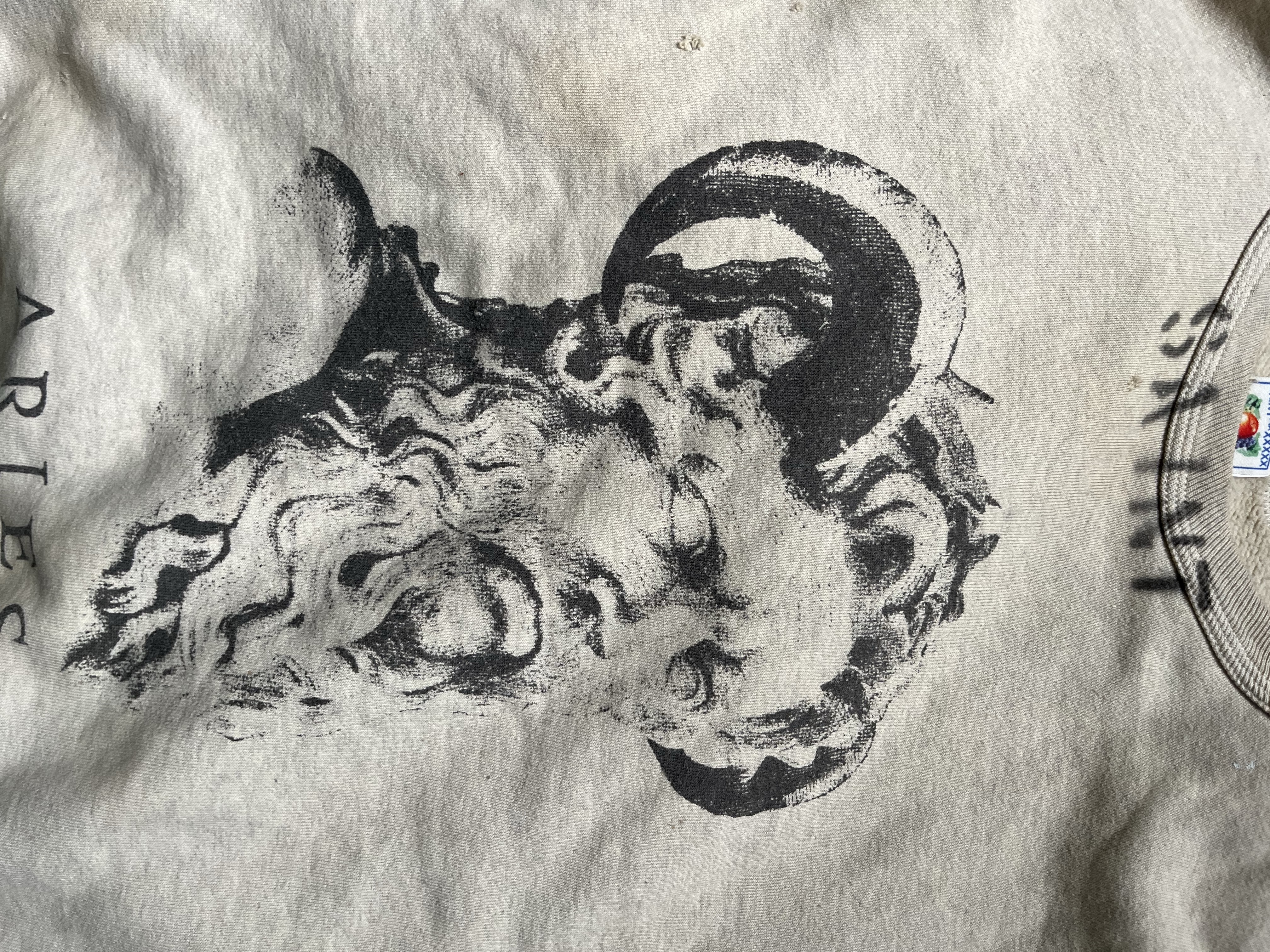 Saint Mxxxxxx x Aries Crew Sweatshirt Mr Aries Grey 착용 스타일