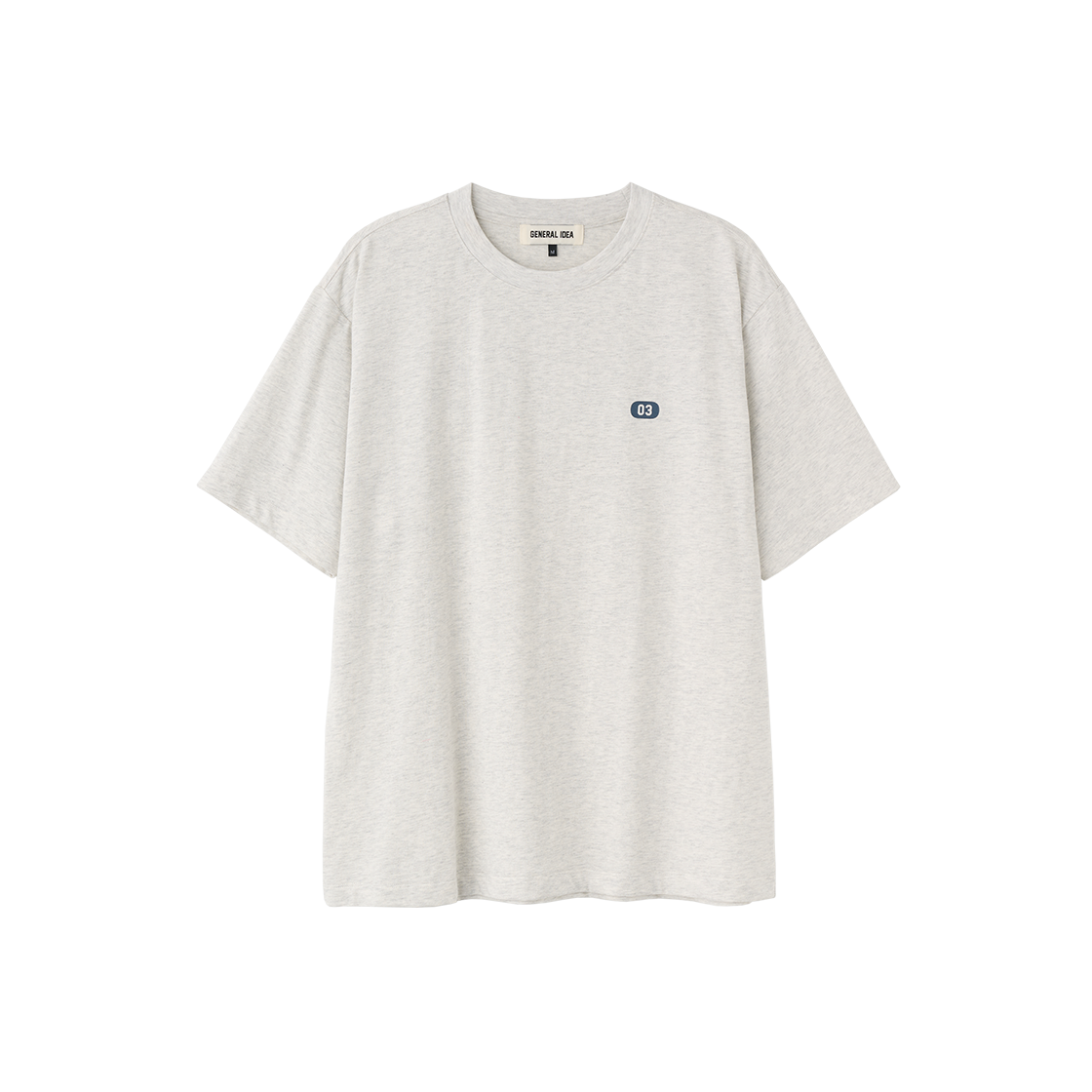 제너럴아이디어 유니섹스 뉴아이디어 레귤러 반팔티 멜란지 그레이(General Idea unisex new idea regular half t-shirts melange grey)