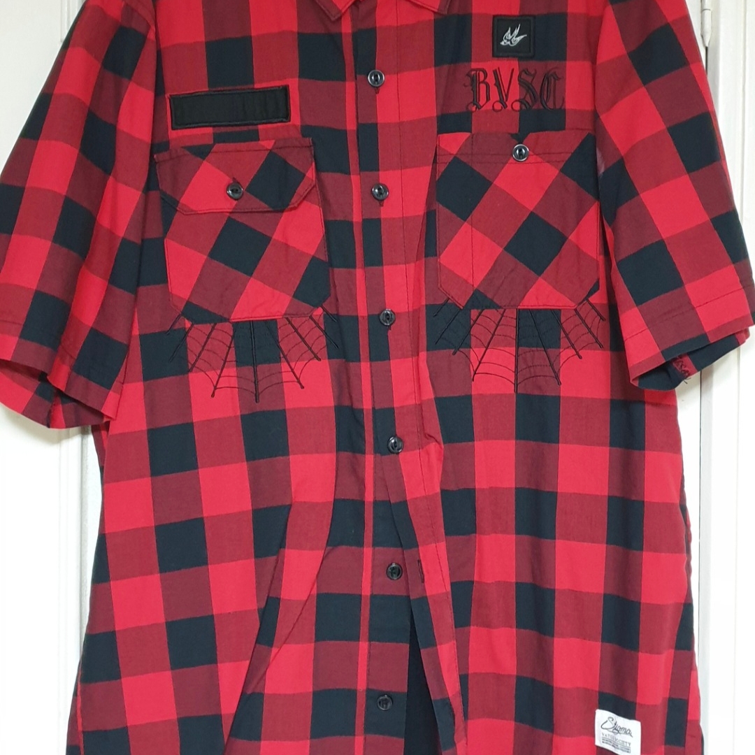 Undermycar Mu.117 Original Logo Basic Long Sleeve Check Shirts Navy Ivory 착용 스타일