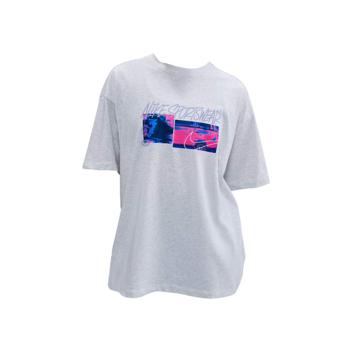 IB7565-051 (W) Nike NSW Oversized T-Shirt Birch Heather Purple Dawn - Asia - 대표 이미지 #1