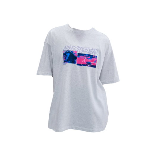 (W) Nike NSW Oversized T-Shirt Birch Heather Purple Dawn - Asia