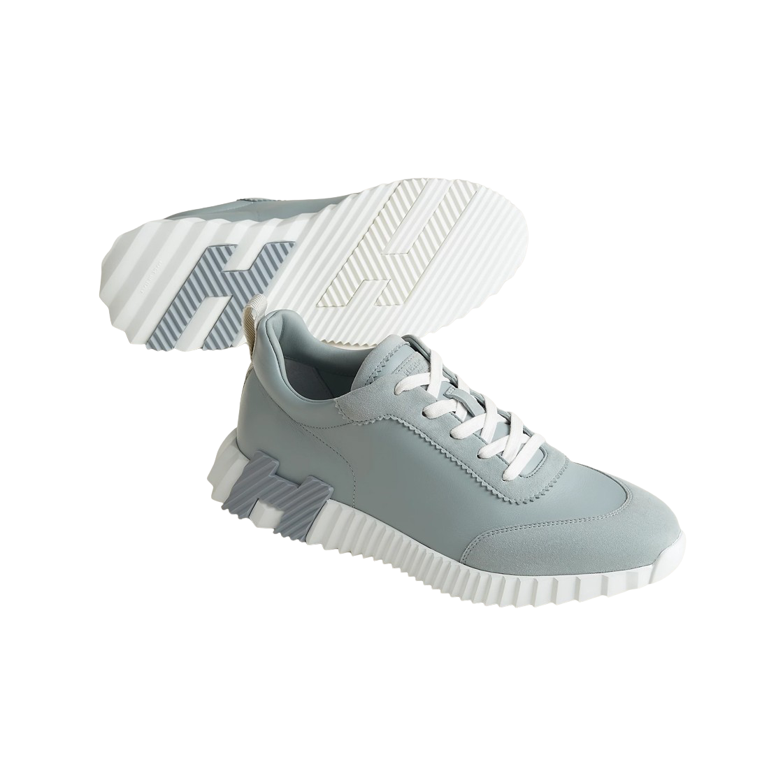 에르메스 바운싱 스니커즈 카프스킨 스웨이드 고트스킨 & 그리 뉘아주(Hermes Bouncing Sneaker Calfskin Suede Goatskin & Gris Nuage) - 3
