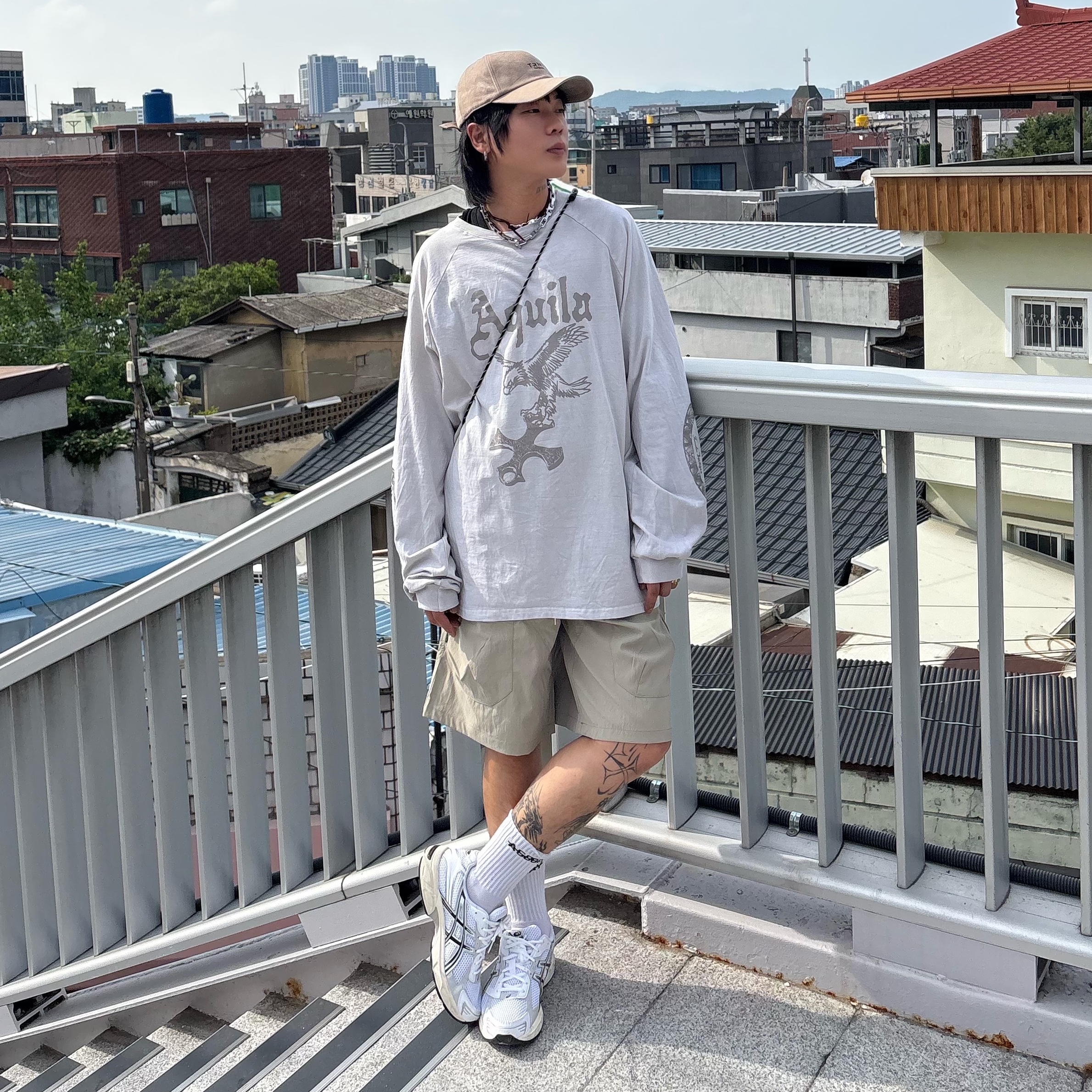 Asics Gel-1130 White Cloud Grey 착용 스타일 - 1