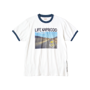 Kapital 20 Tenjiku Ringer T-Shirt Life Kapriccio Road Sign Painter Pt White